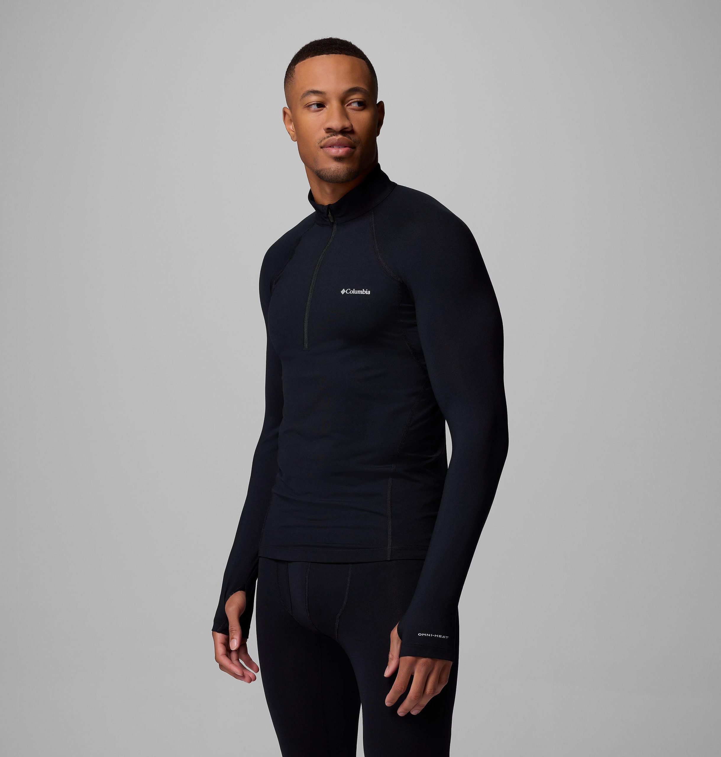omni-heat midweight baselayer für herren mit halbem reißverschluss