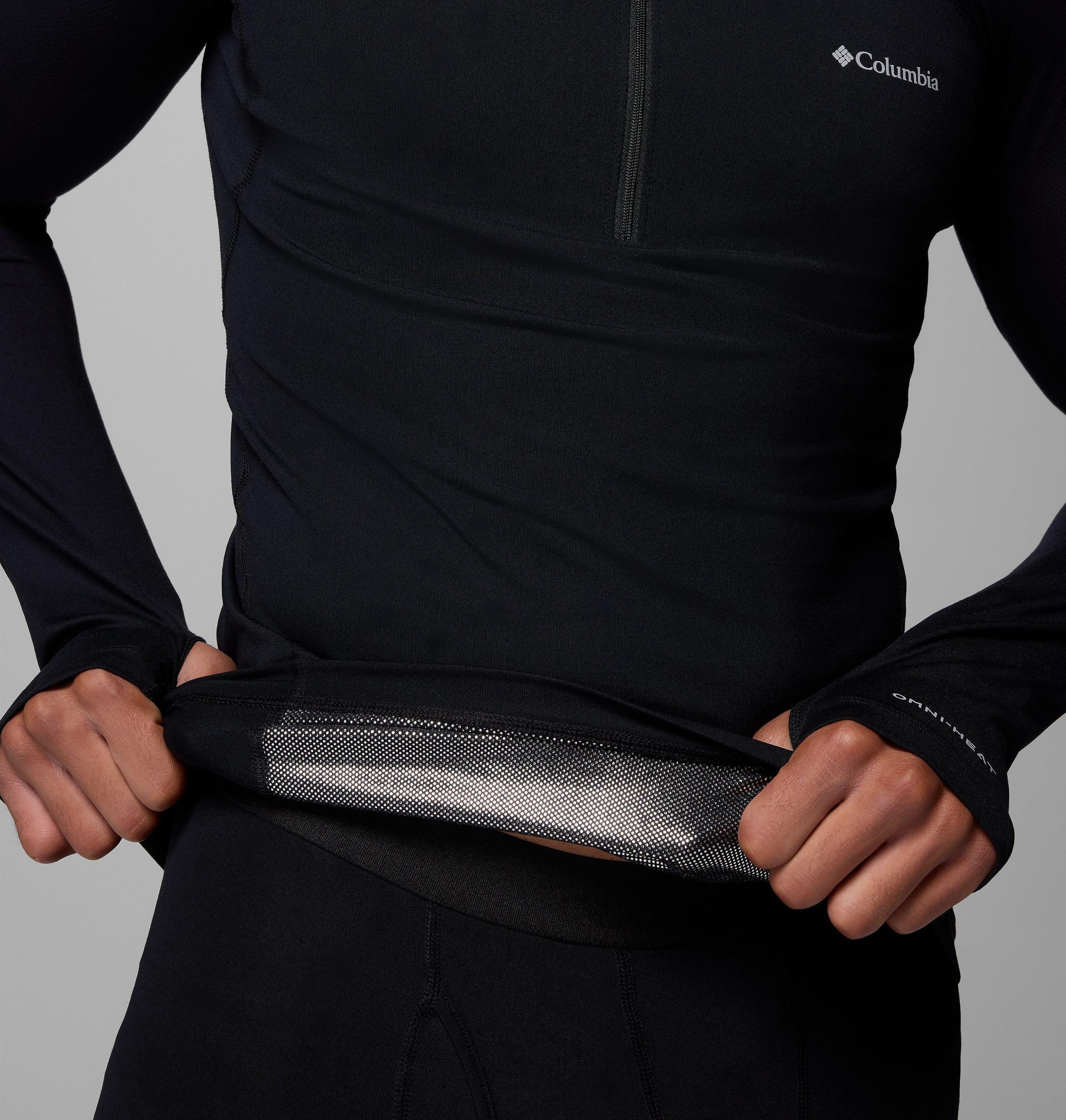 omni-heat midweight baselayer für herren mit halbem reißverschluss