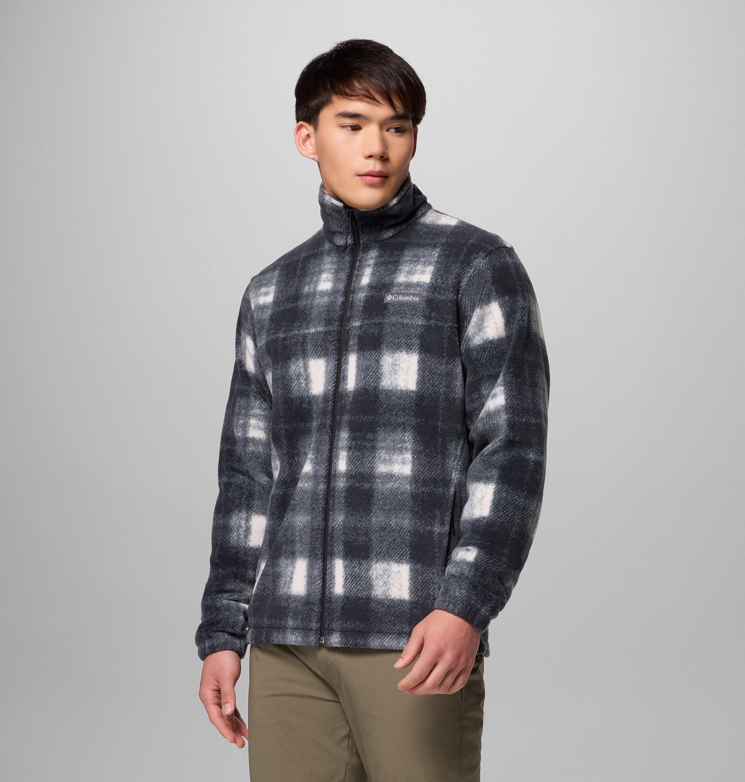 steens herren-fleecejacke mit bergprint – größe l