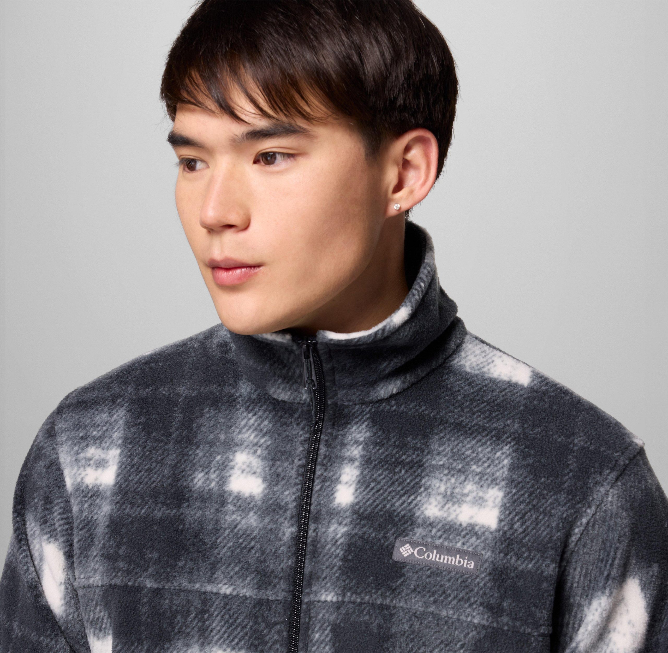 steens herren-fleecejacke mit bergprint – größe l