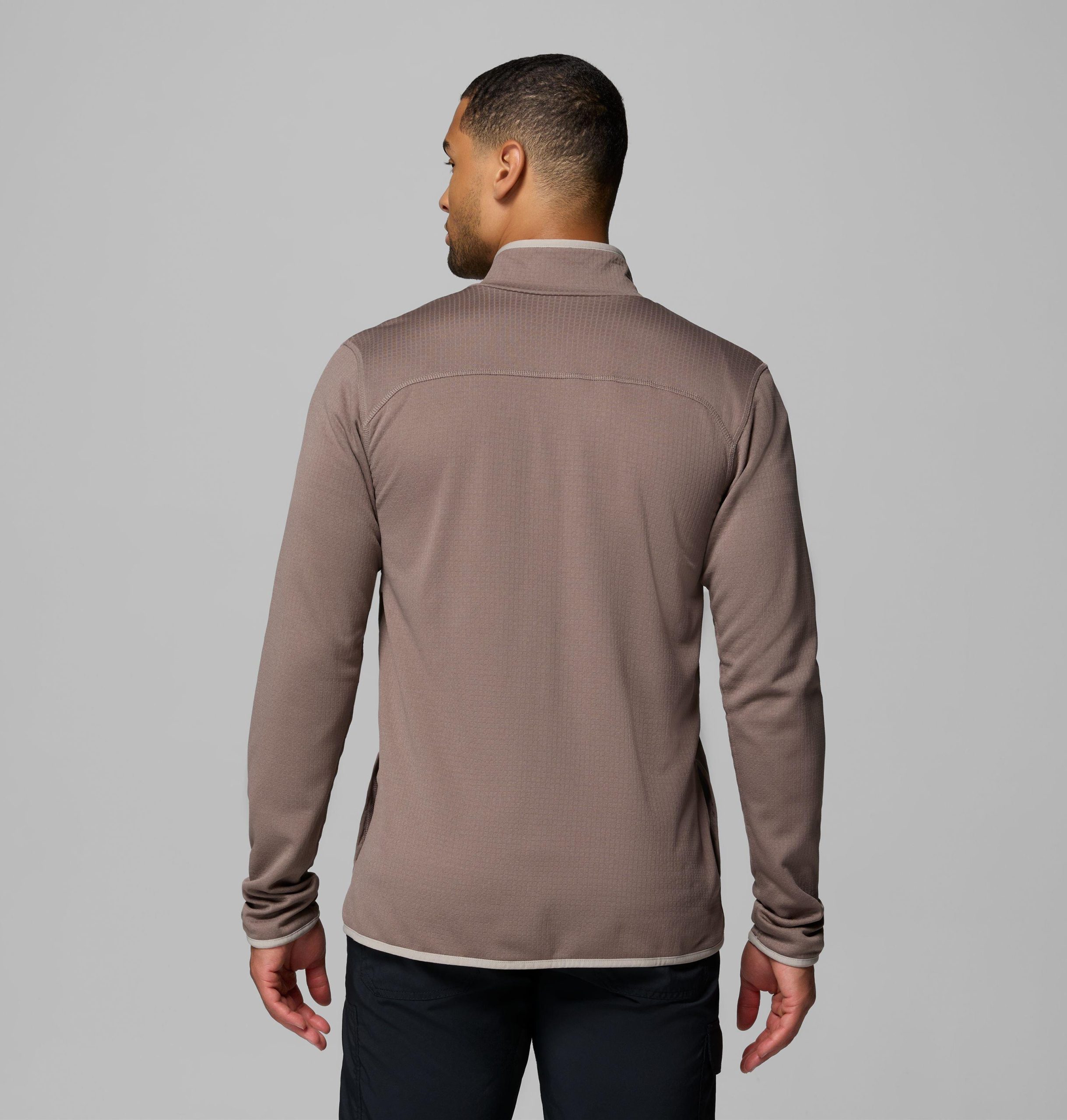essential hike fleecejacke mit durchgehendem reißverschluss für herren – lang