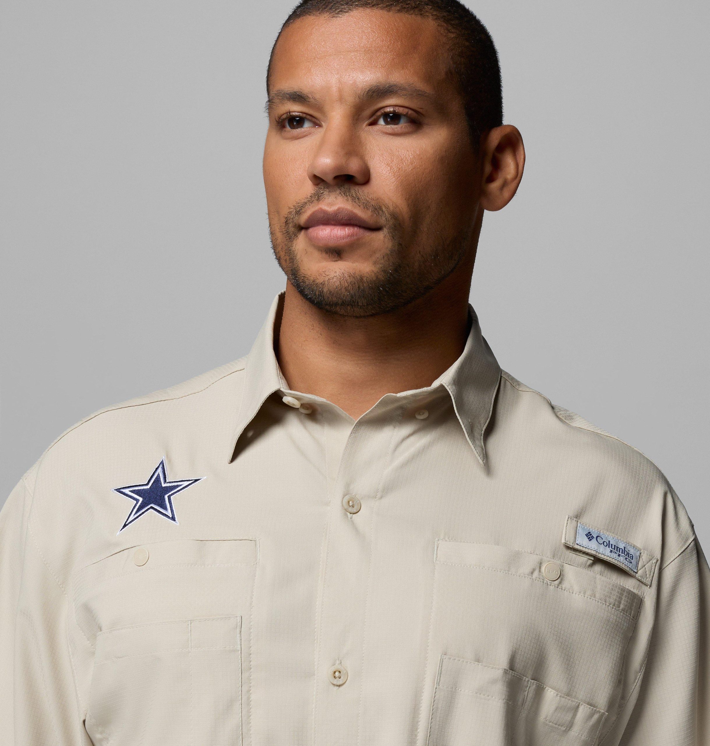 pfg tamiami kurzarm-herrenhemd – langgröße – dallas cowboys