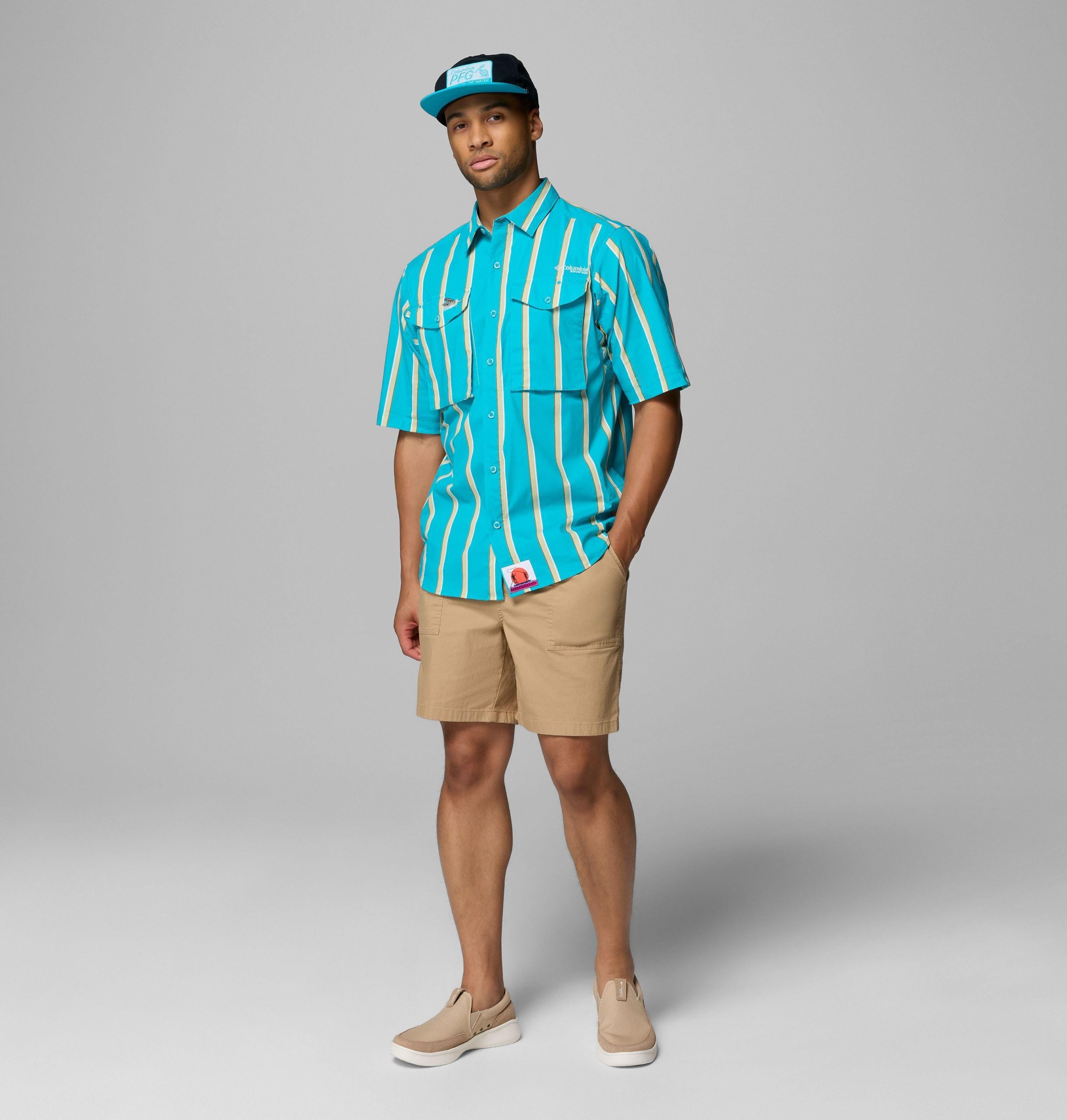 pfg bonefish flats kurzarmhemd für herren mit print