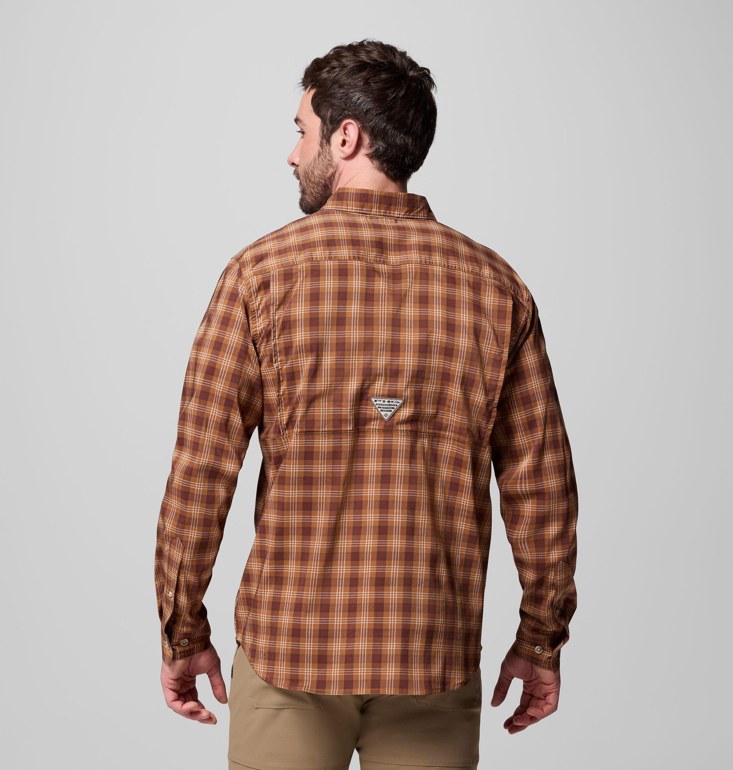 herren sharptail langarm-garnfärbehemd