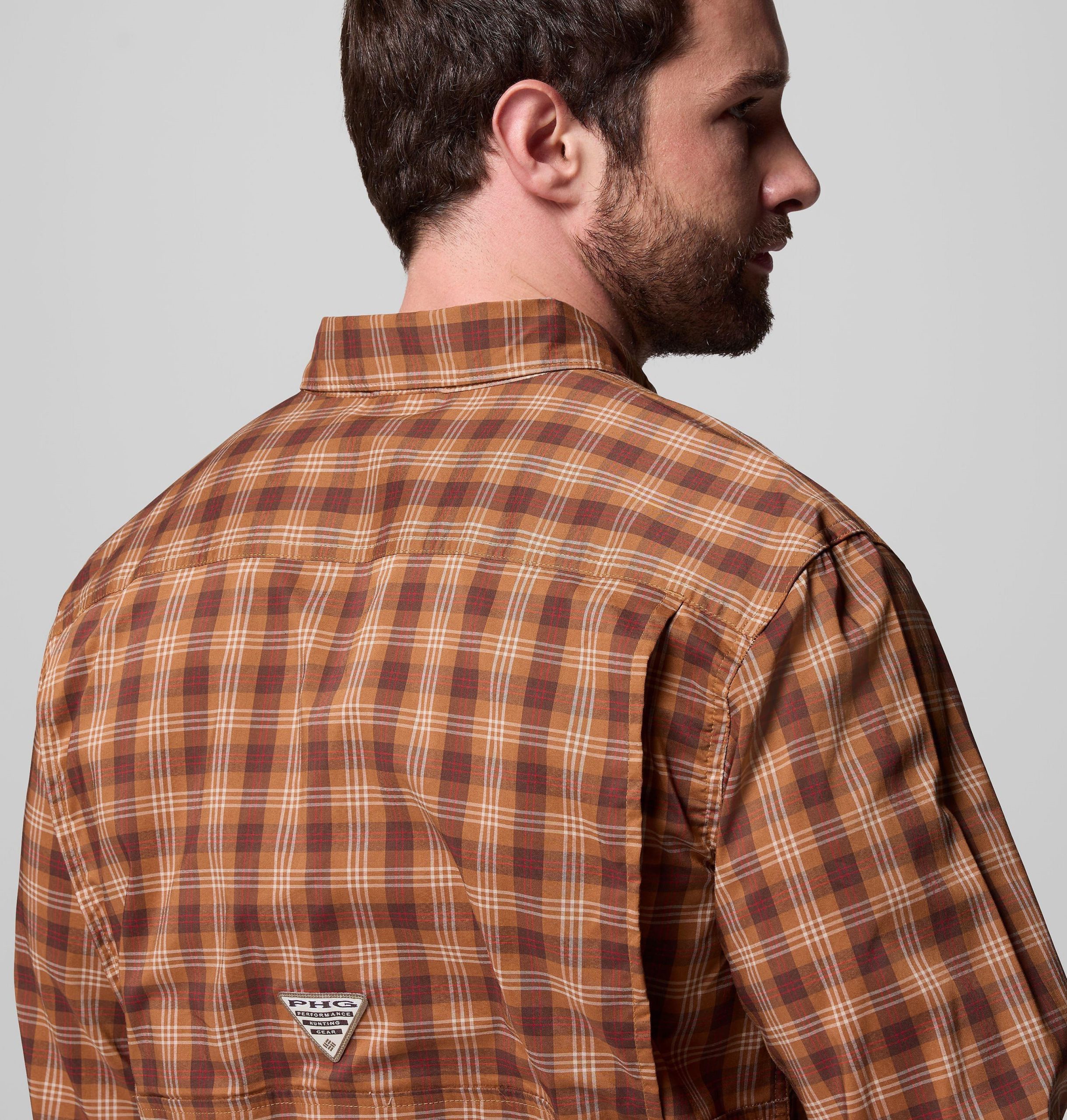 herren sharptail langarm-garnfärbehemd
