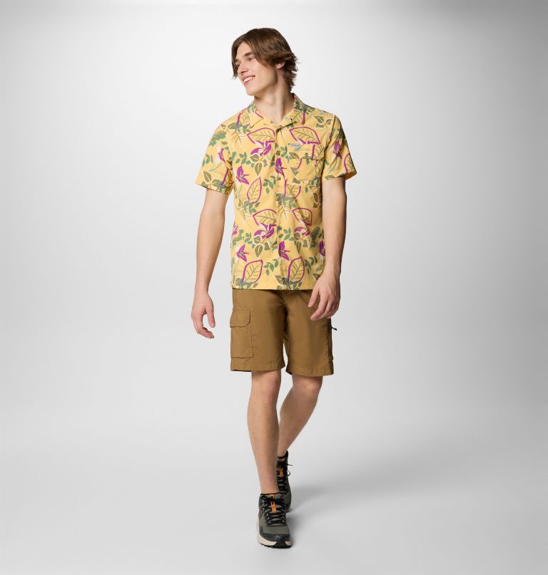 herren tech trail utility kurzarmhemd mit print