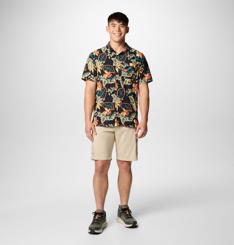 herren tech trail utility kurzarmhemd mit print