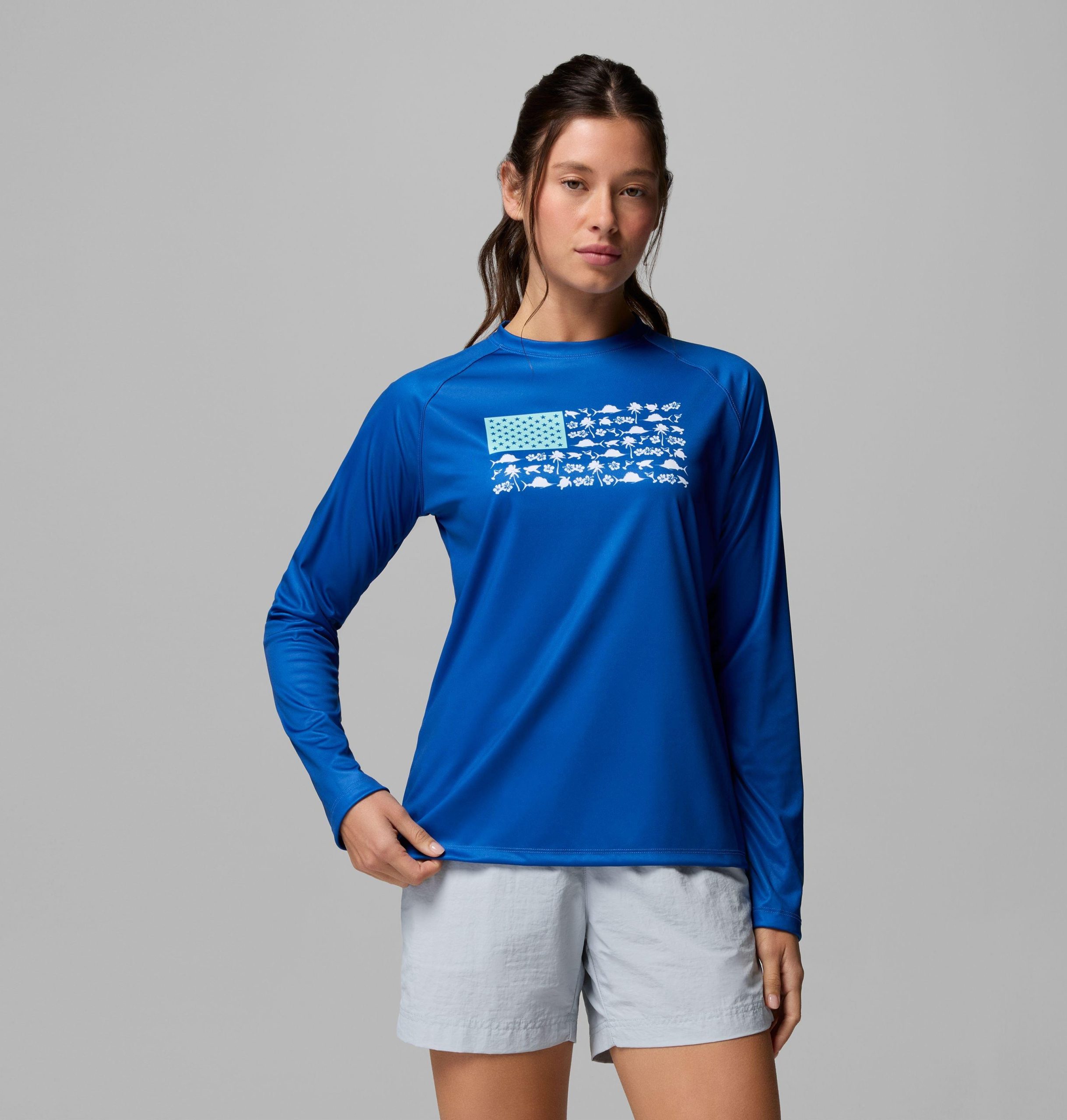pfg tidal sands langarm-t-shirt für damen mit grafikprint