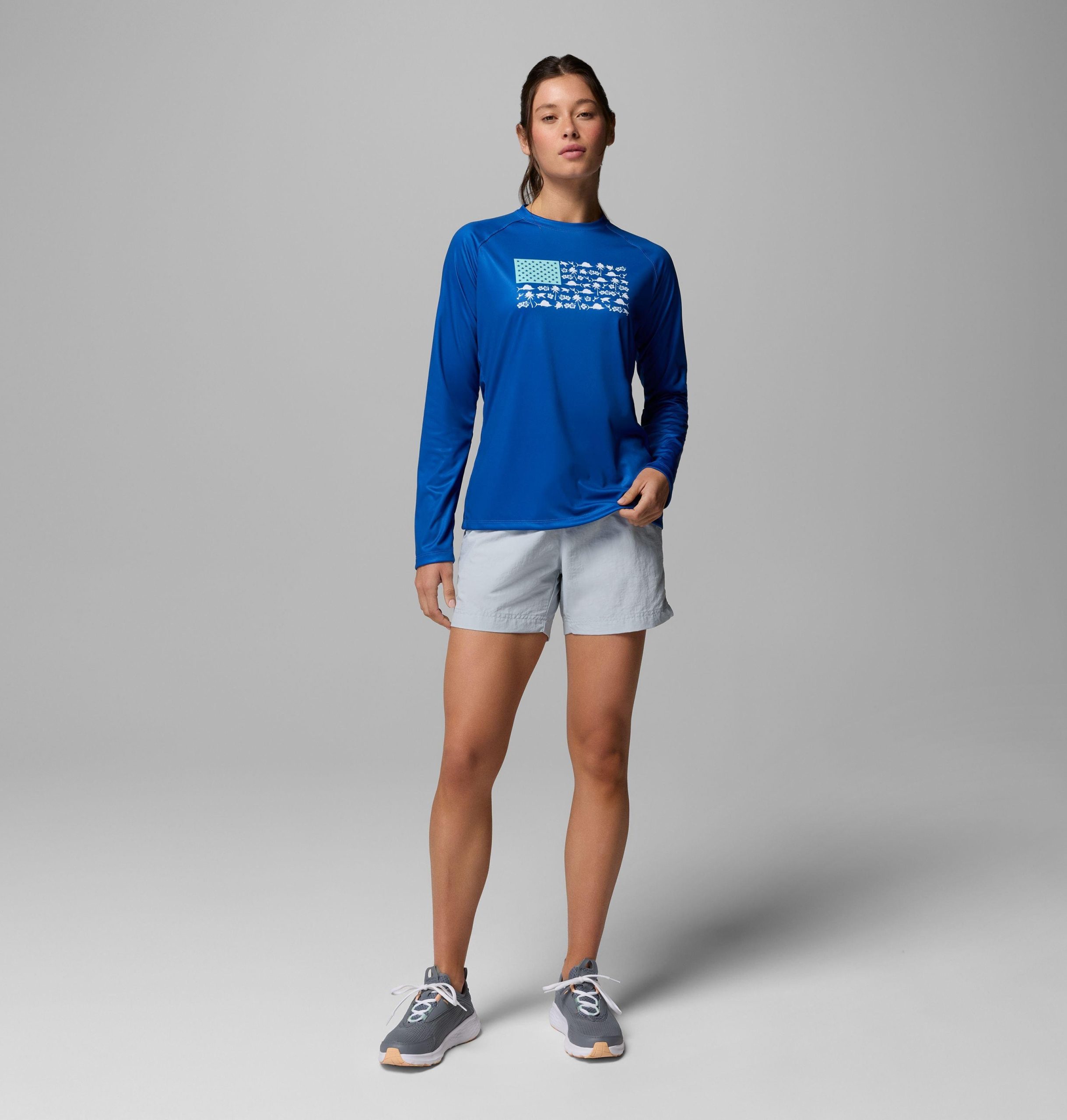 pfg tidal sands langarm-t-shirt für damen mit grafikprint
