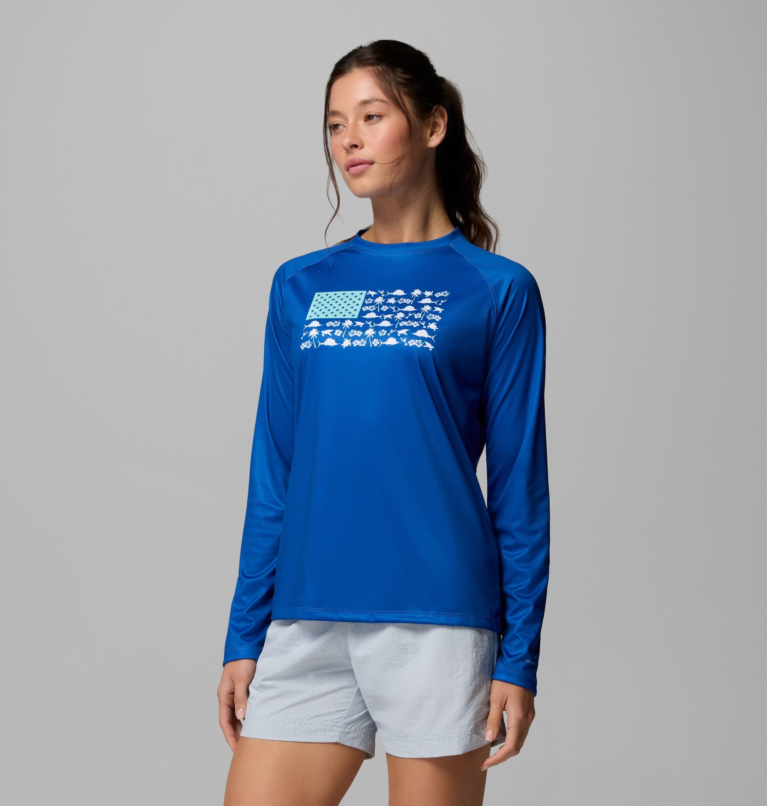pfg tidal sands langarm-t-shirt für damen mit grafikprint