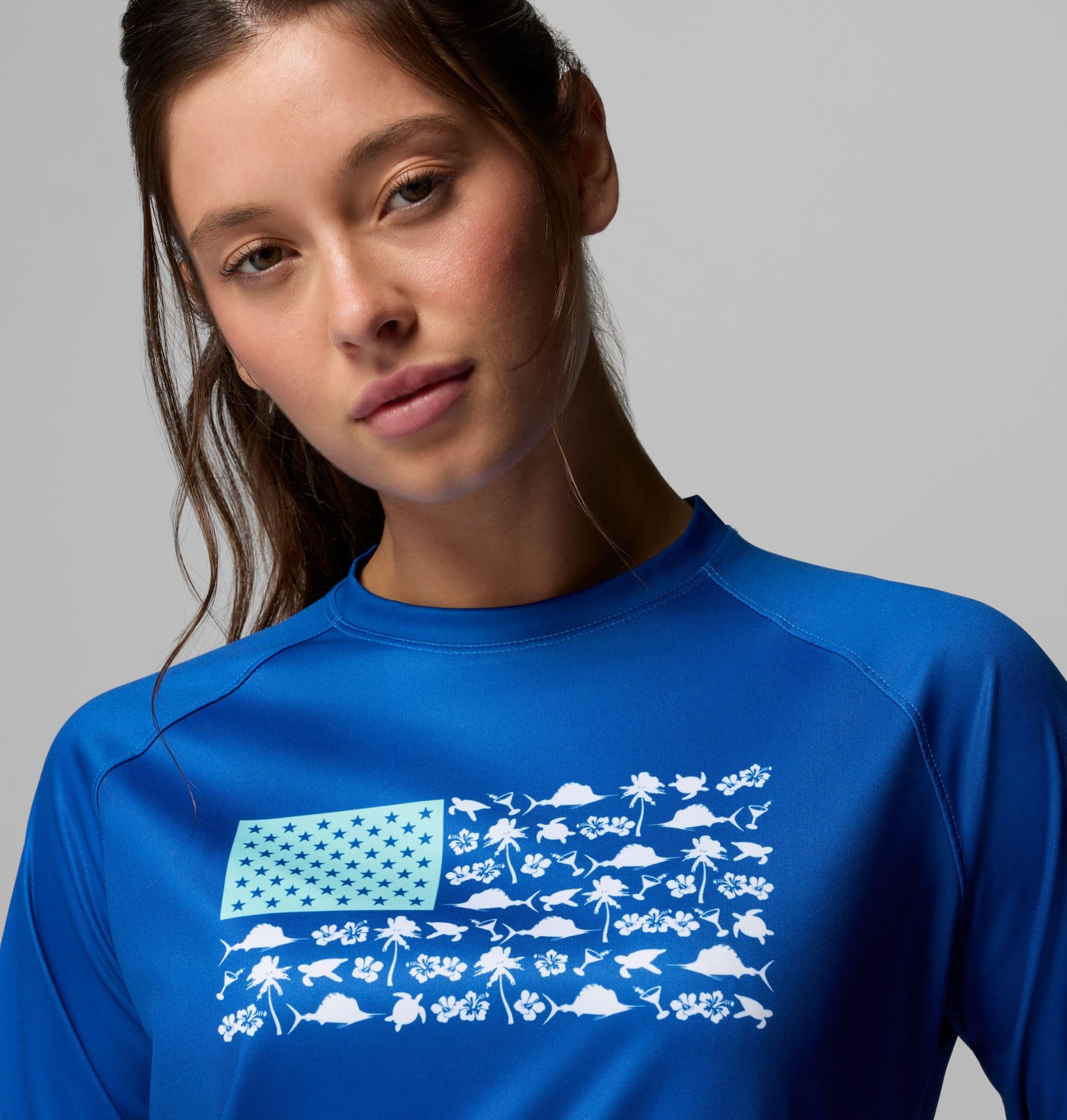 pfg tidal sands langarm-t-shirt für damen mit grafikprint
