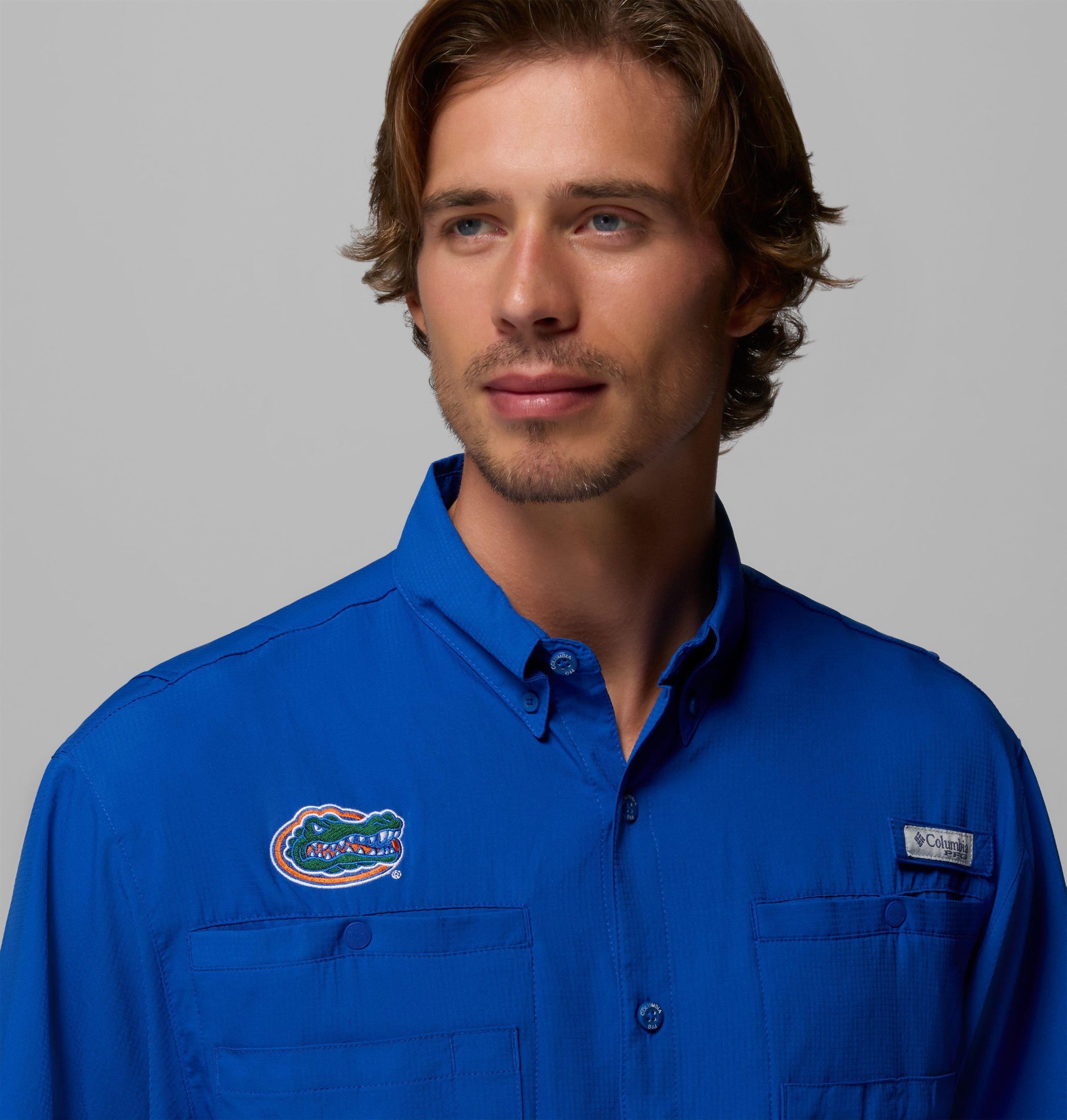 pfg tamiami kurzarm-herrenhemd für college-fans – florida