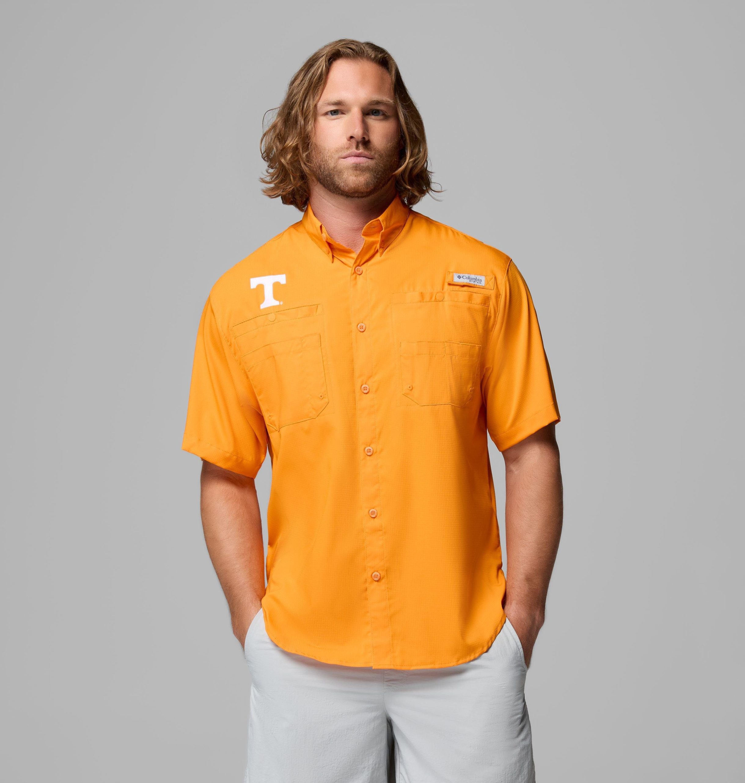 pfg tamiami kurzarm-herrenhemd für college-fans – tennessee