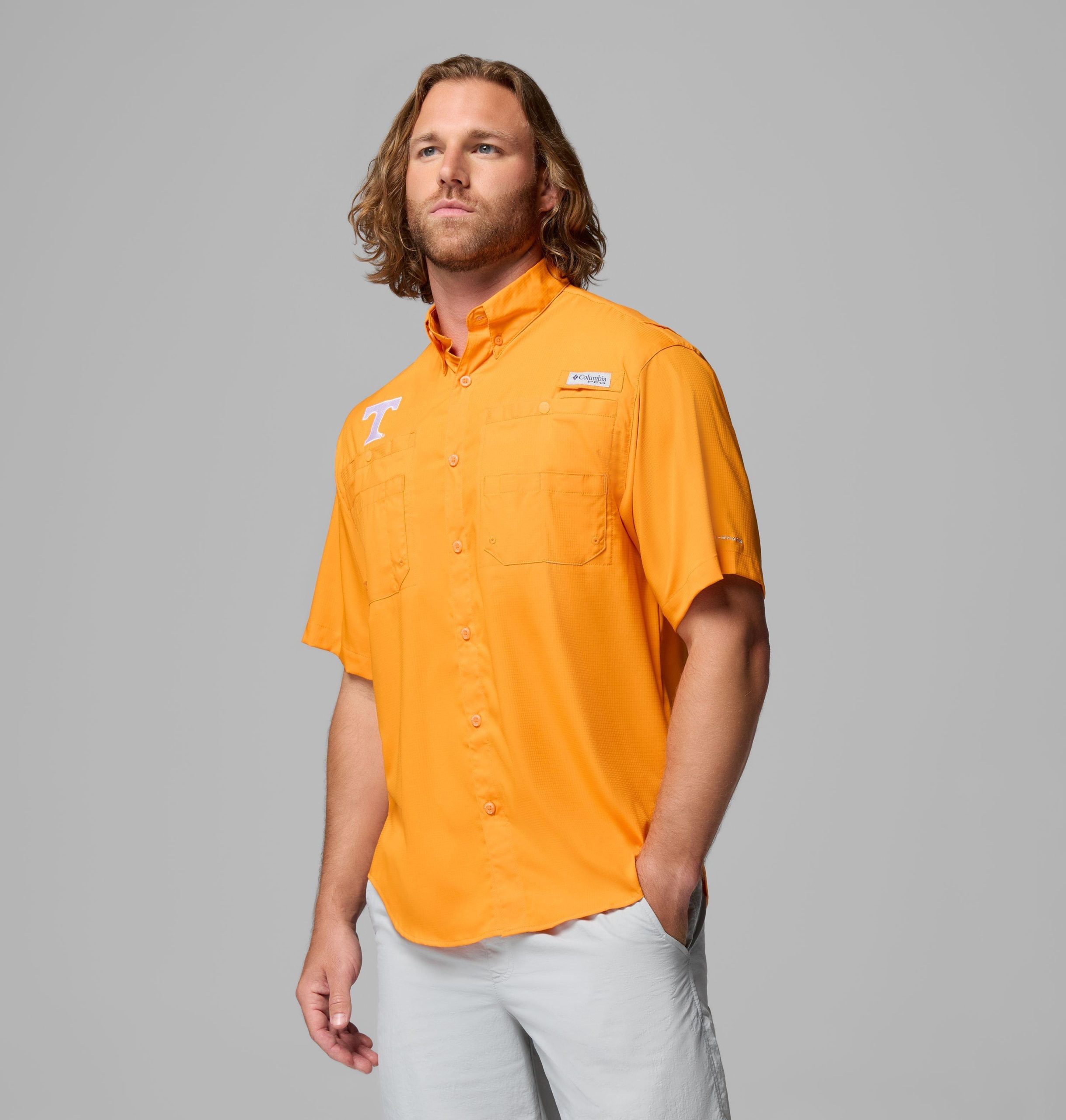 pfg tamiami kurzarm-herrenhemd für college-fans – tennessee