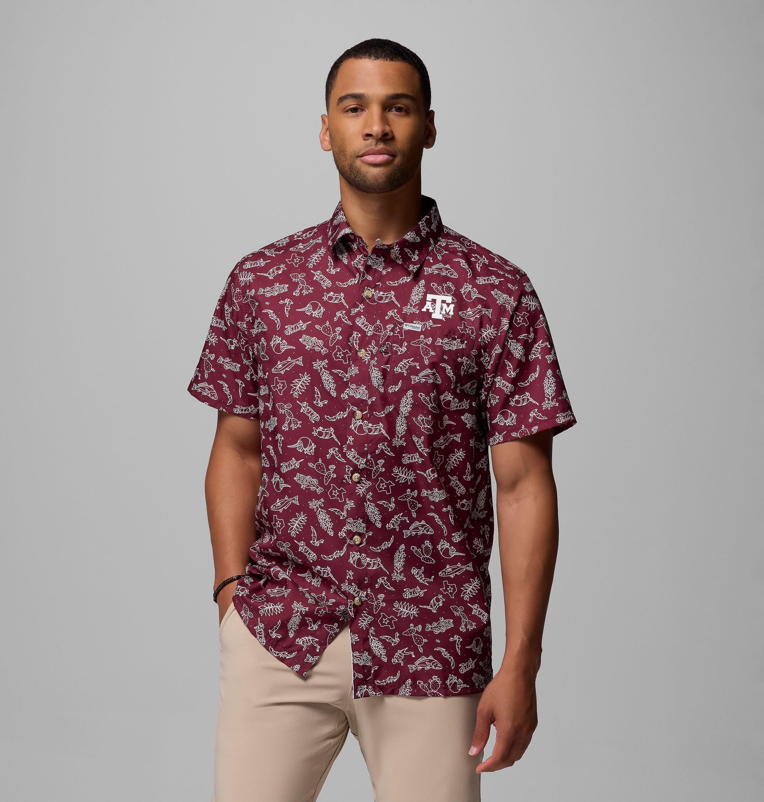 pfg super slack tide herren-college-shirt für texas am