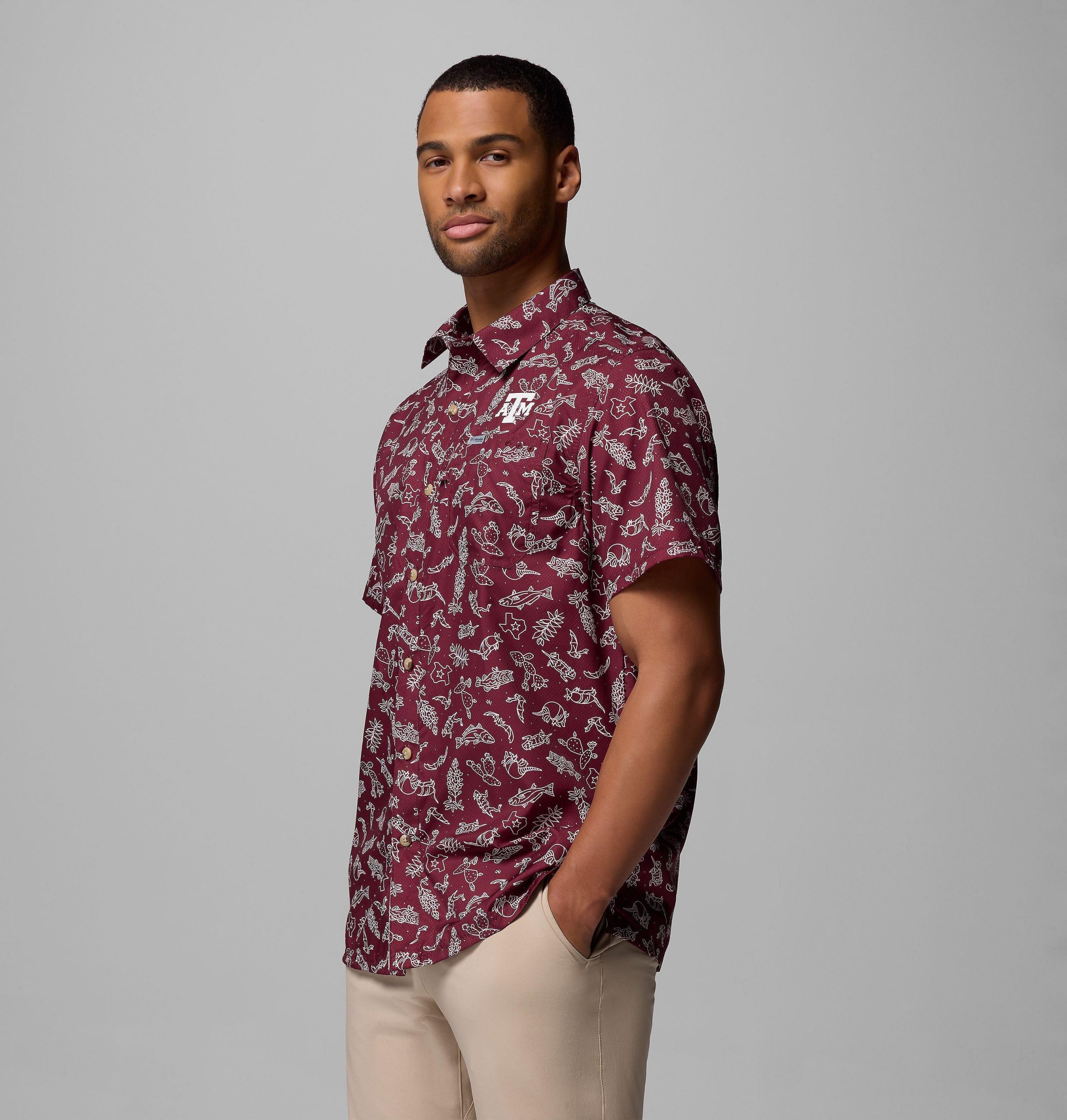 pfg super slack tide herren-college-shirt für texas am
