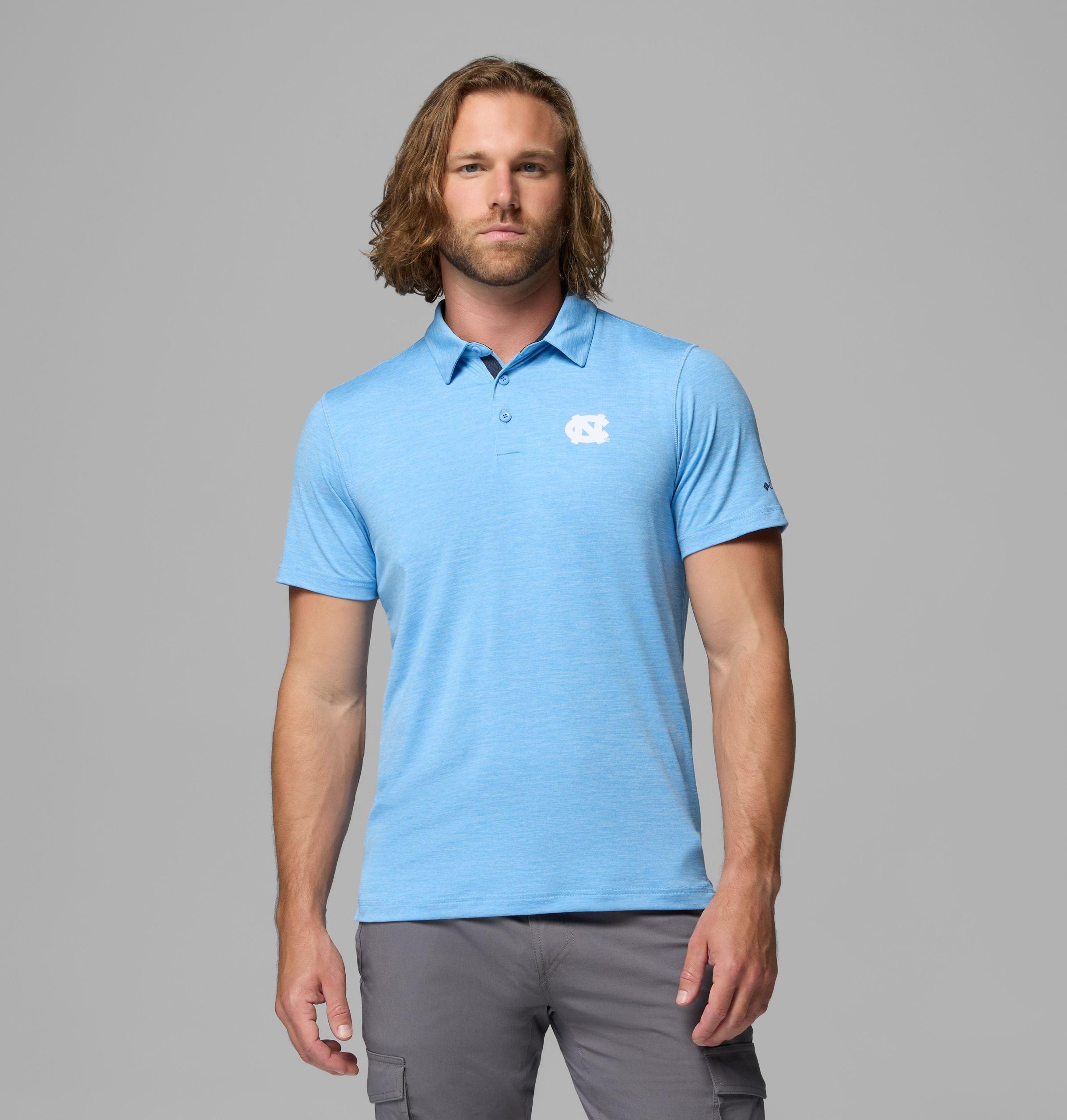 herren collegiate tech trail polo - north carolina