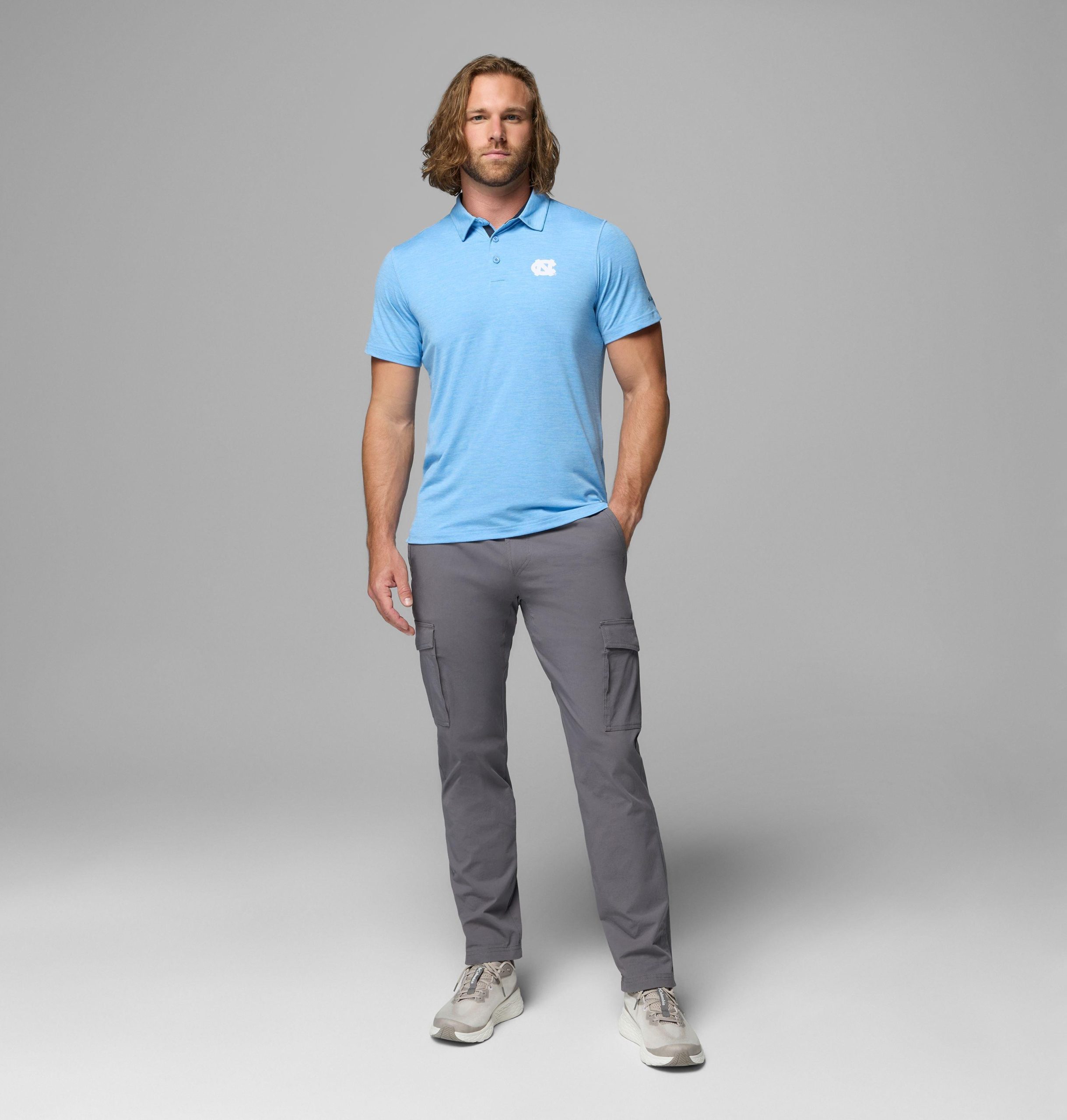 herren collegiate tech trail polo - north carolina