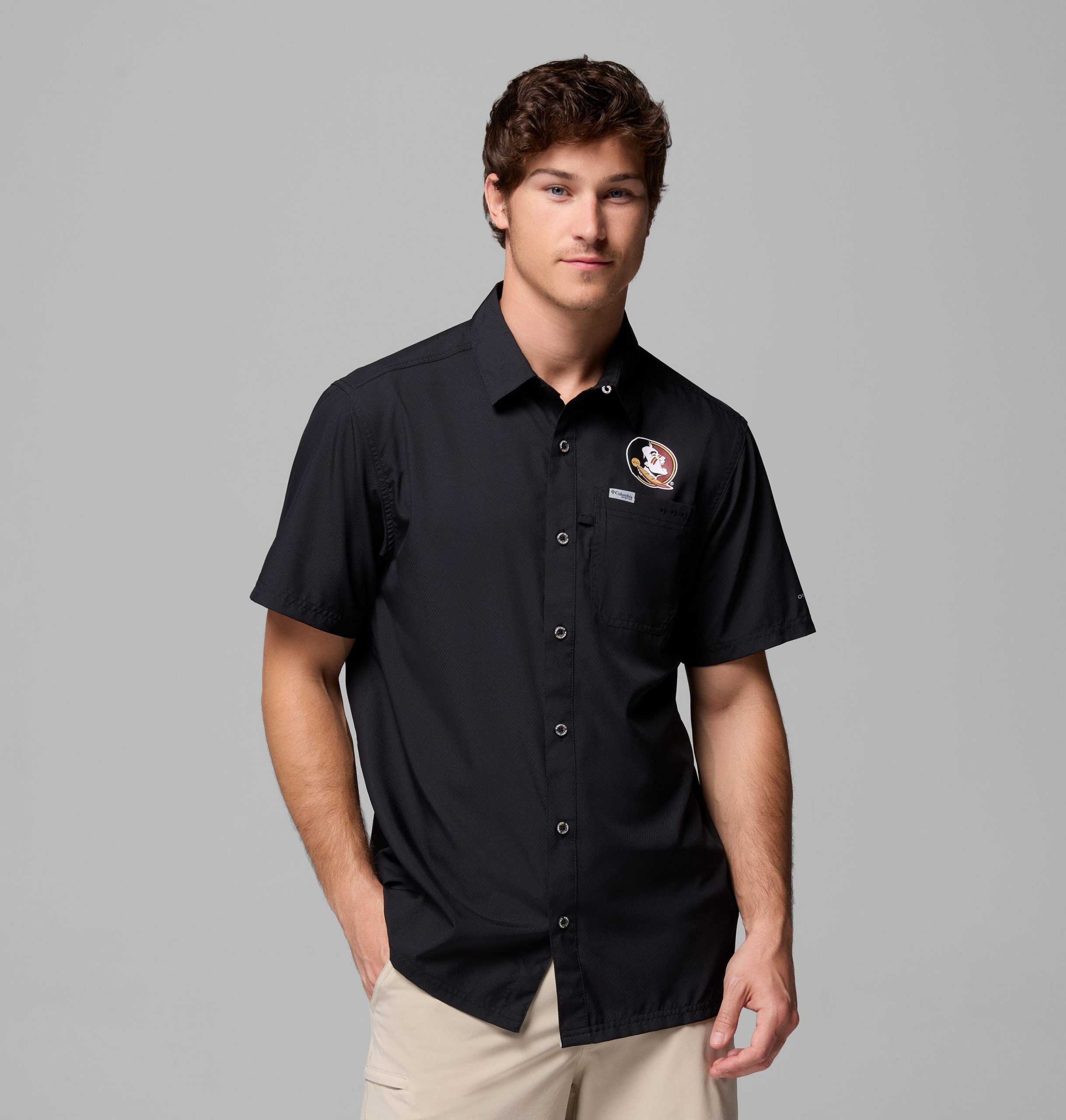 herren-college-shirt von pfg slack tide camp - florida state