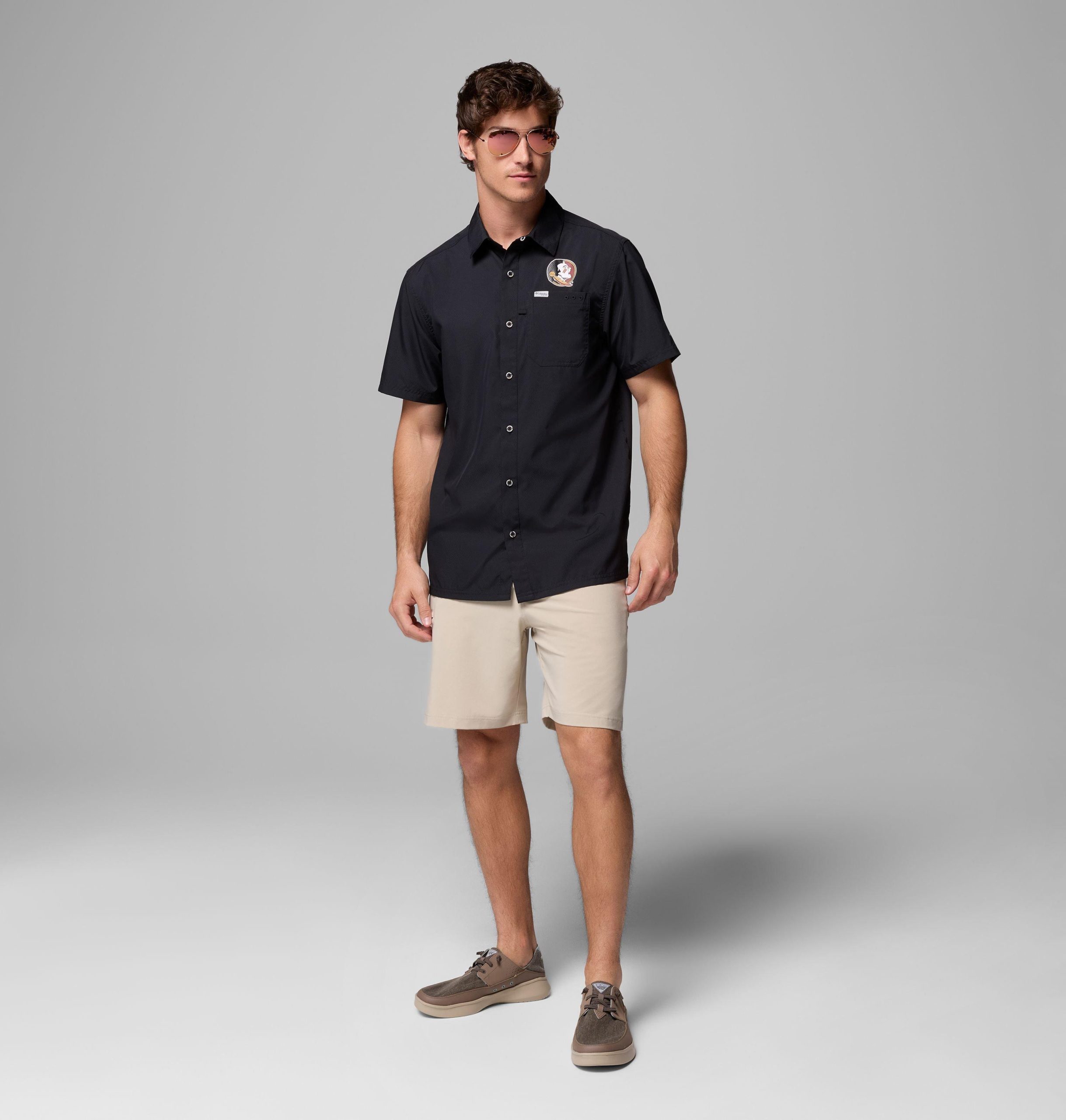 herren-college-shirt von pfg slack tide camp - florida state
