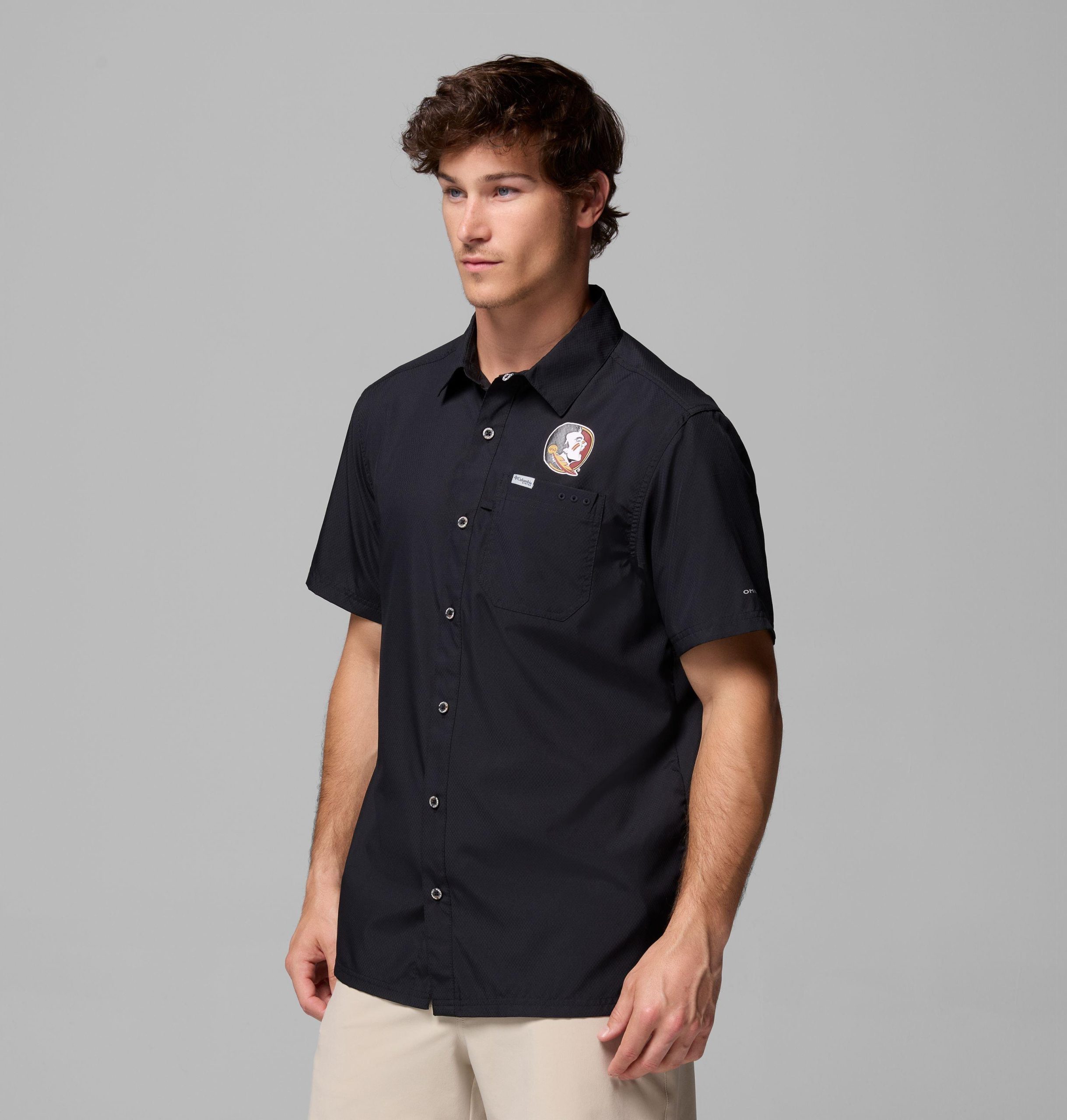 herren-college-shirt von pfg slack tide camp - florida state