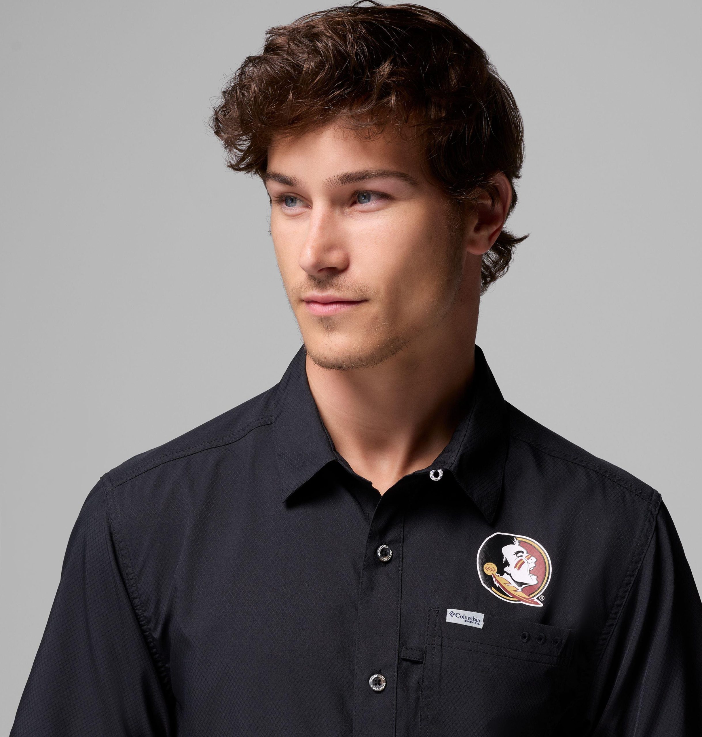 herren-college-shirt von pfg slack tide camp - florida state