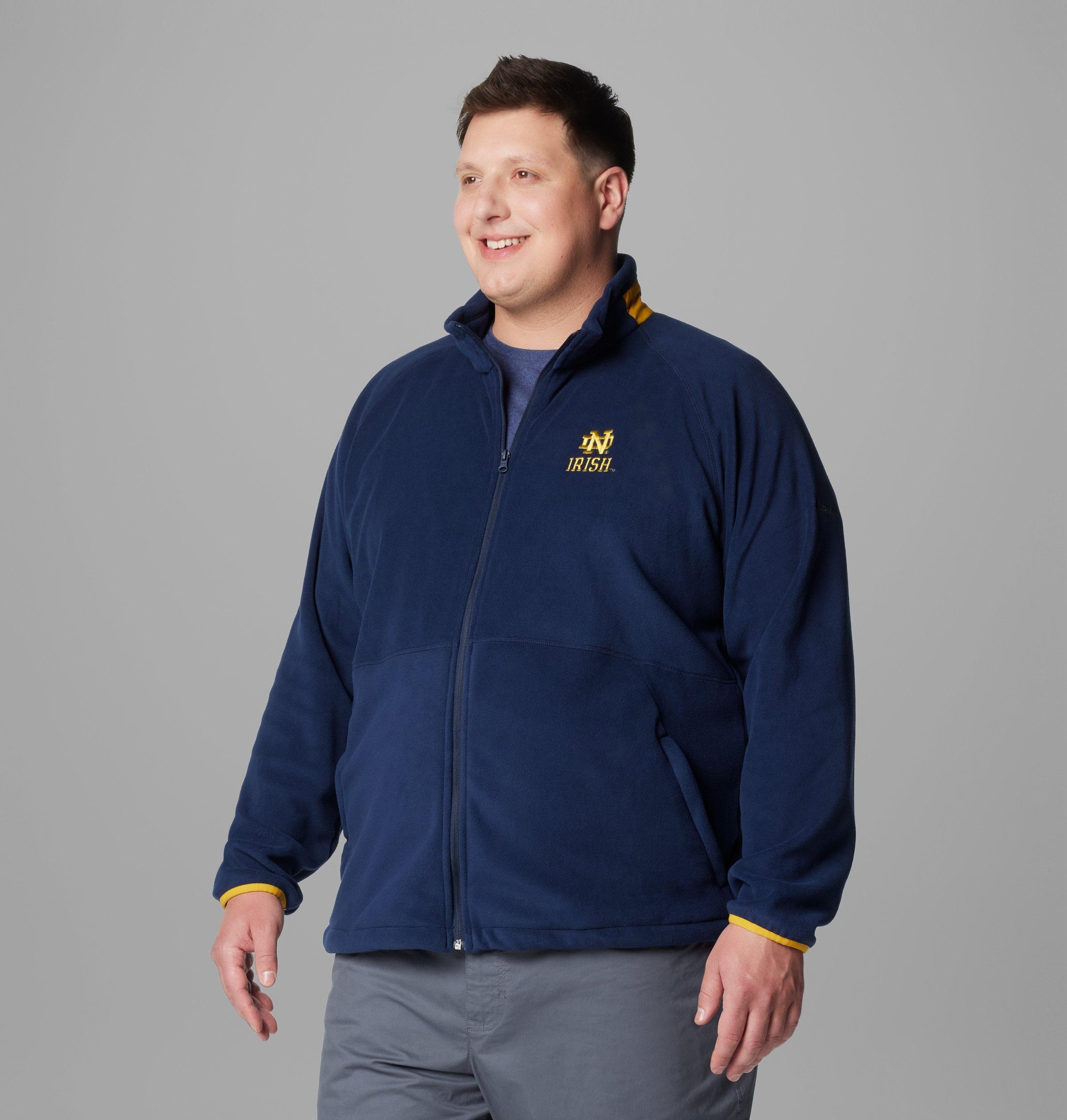 herren collegiate flanker iv fleecejacke – größe l – notre dame