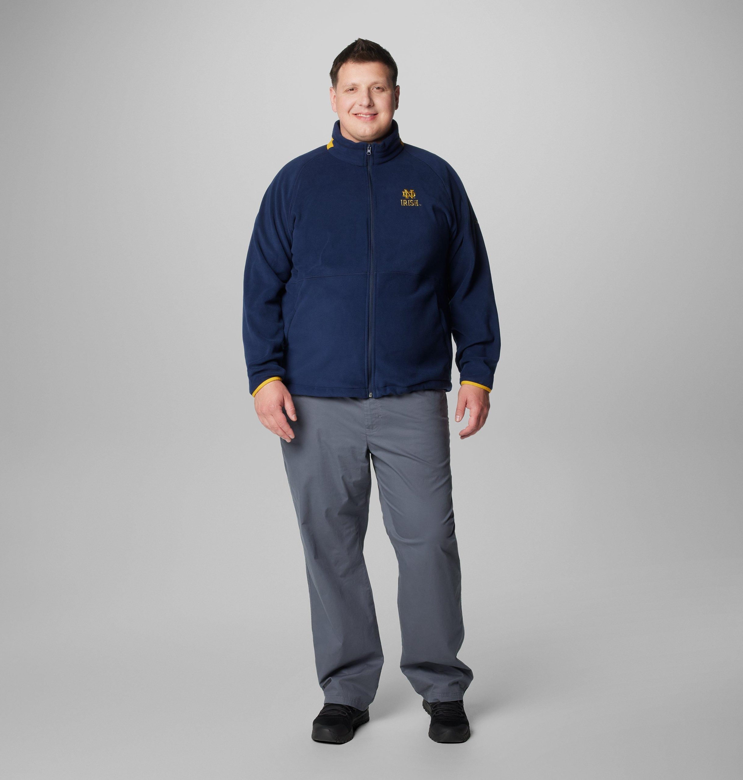 herren collegiate flanker iv fleecejacke – größe l – notre dame