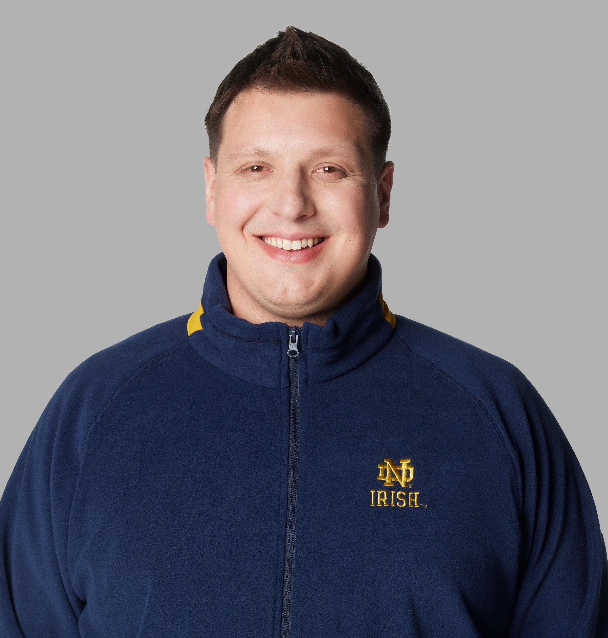 herren collegiate flanker iv fleecejacke – größe l – notre dame