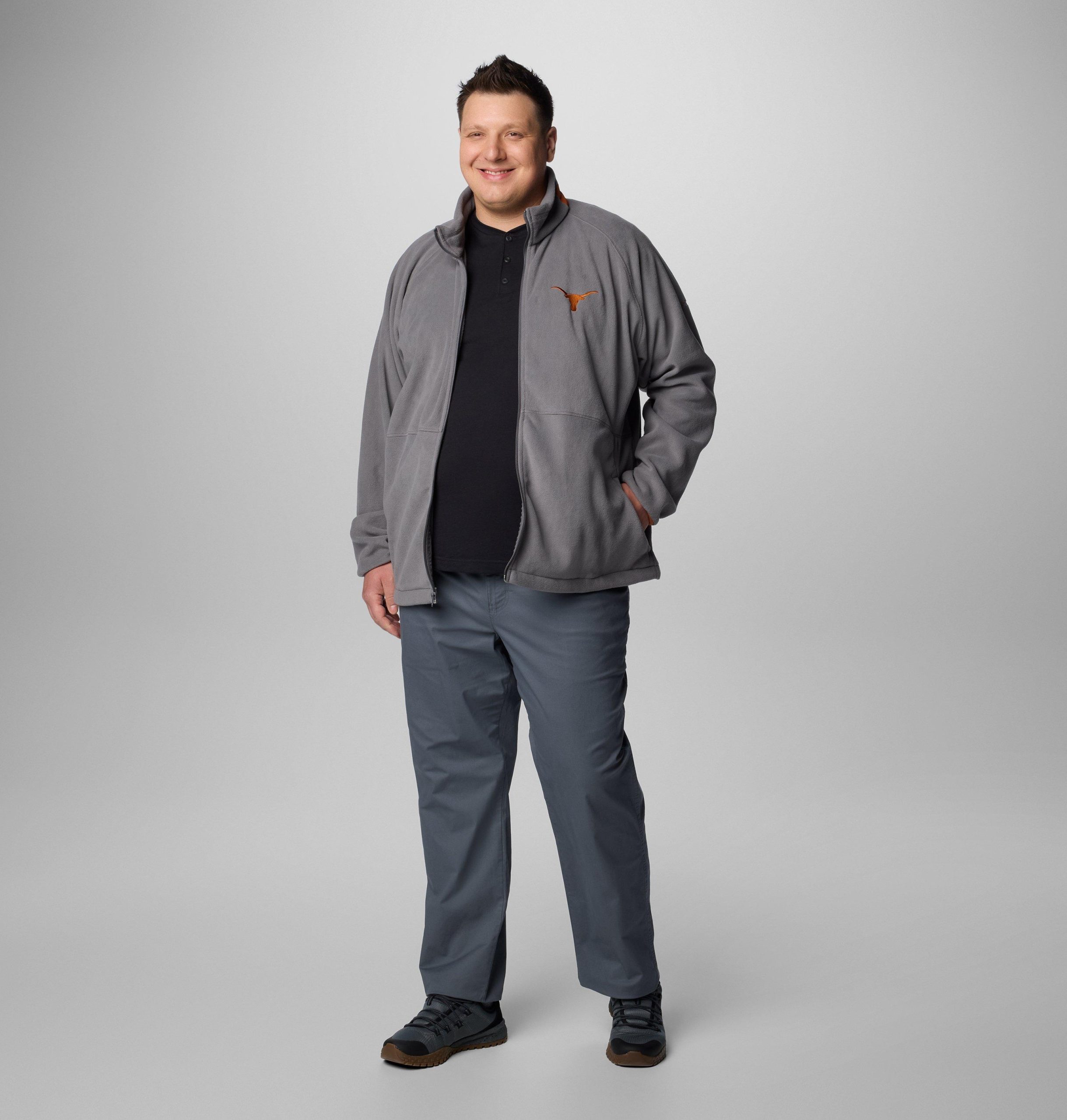 herren collegiate flanker iv fleecejacke – größe l – texas