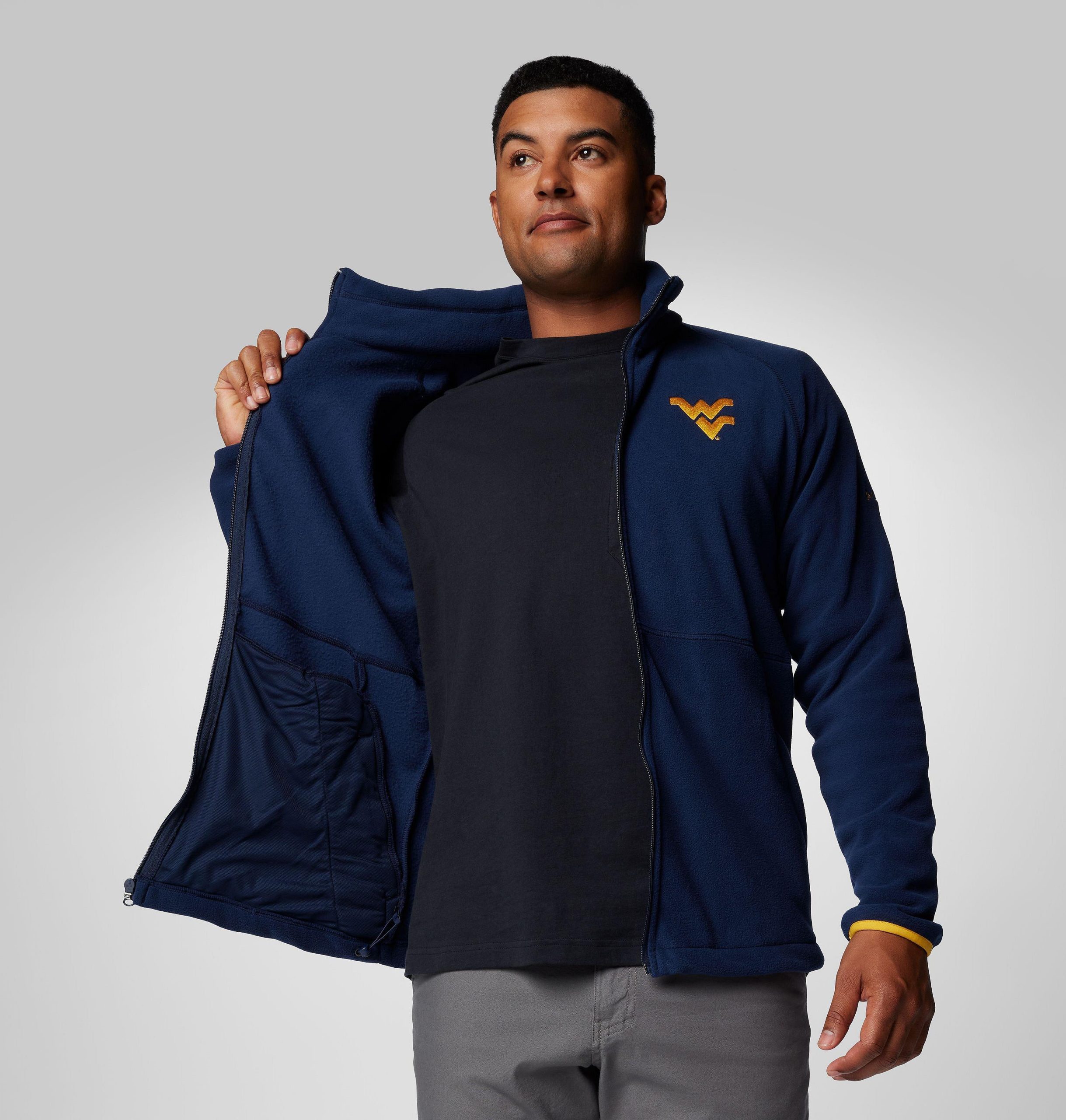 herren collegiate flanker iv fleecejacke - west virginia - lang