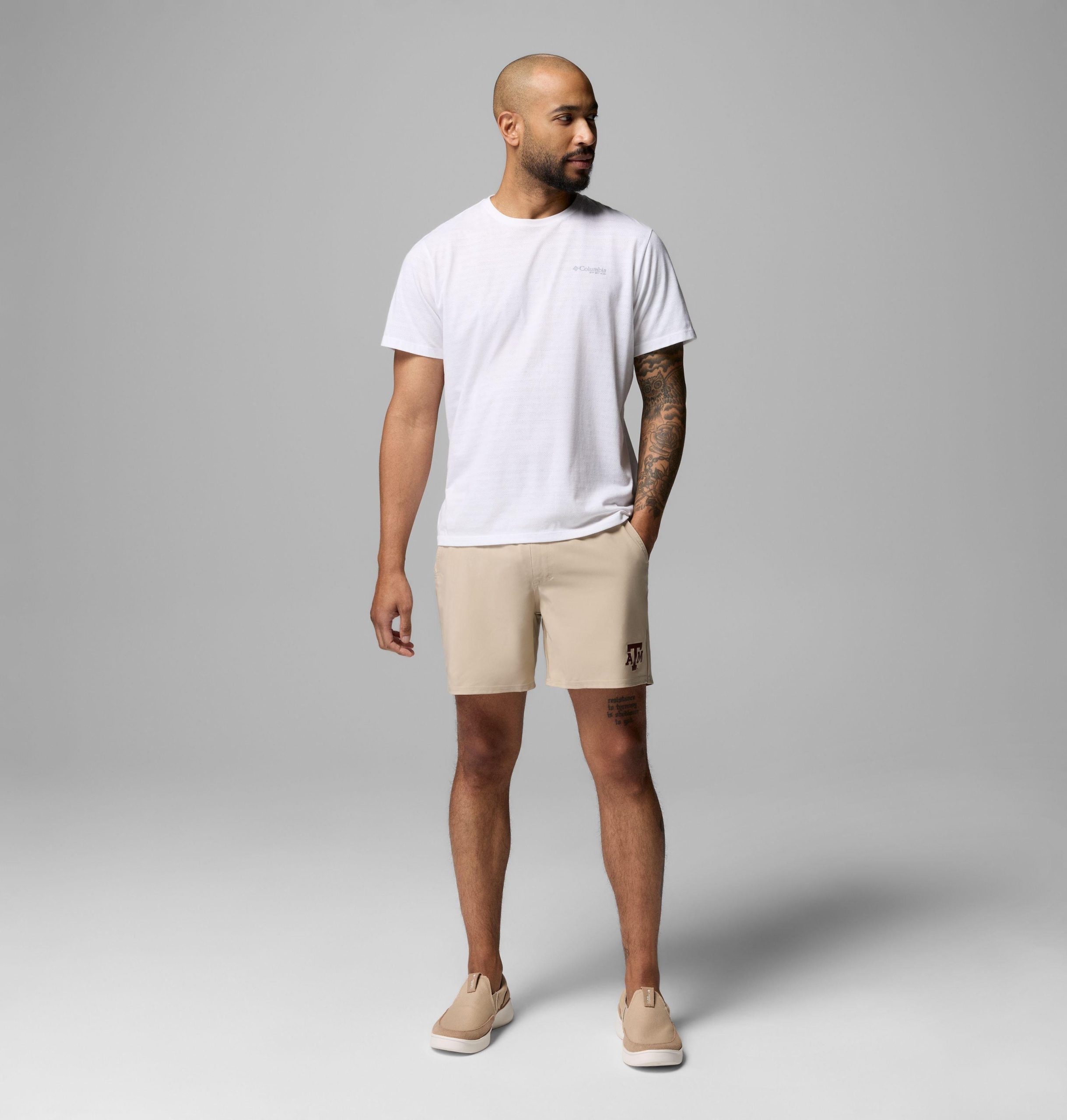 pfg terminal roamer stretch-shorts für herren college - texas am