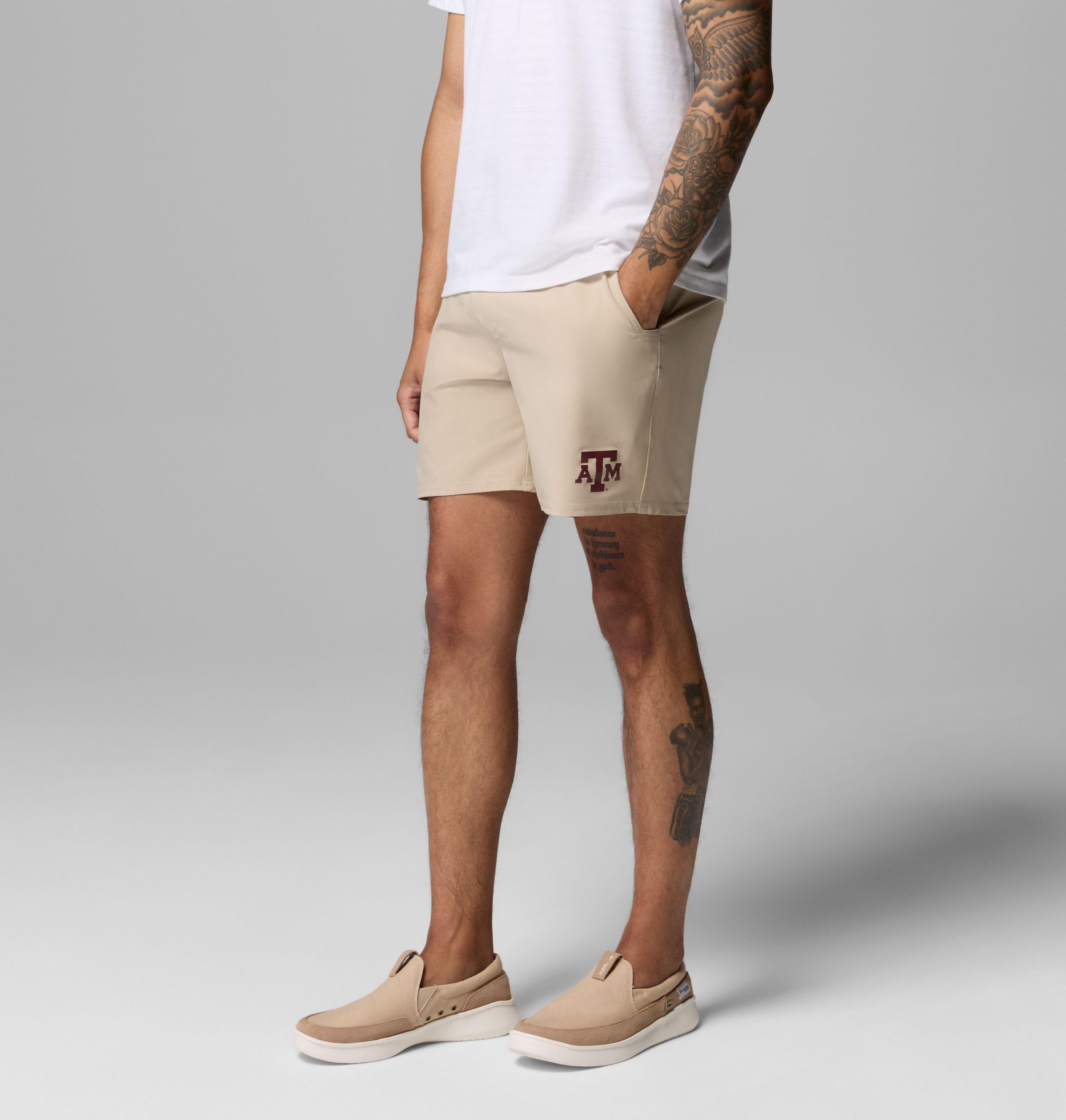 pfg terminal roamer stretch-shorts für herren college - texas am