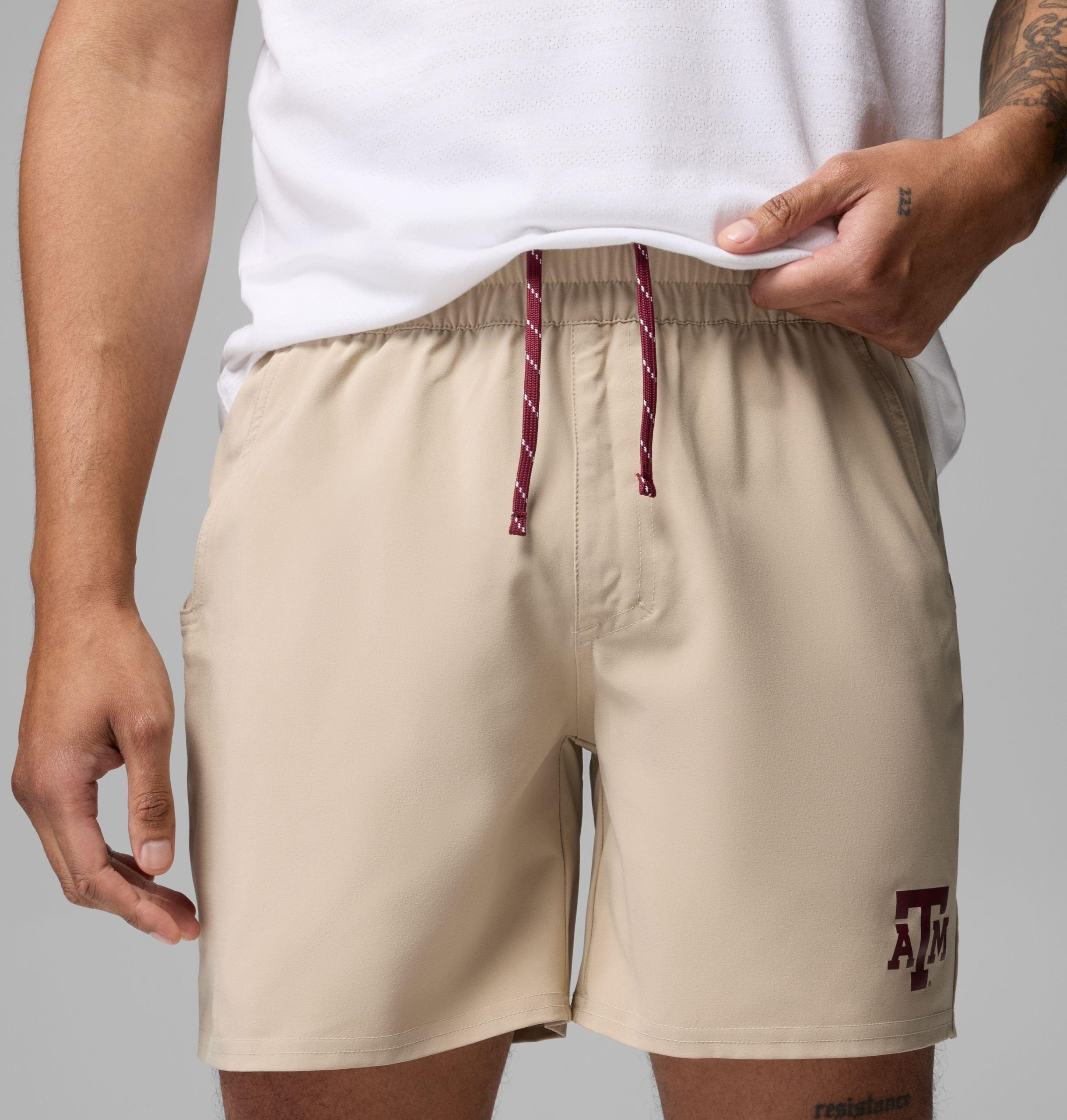 pfg terminal roamer stretch-shorts für herren college - texas am