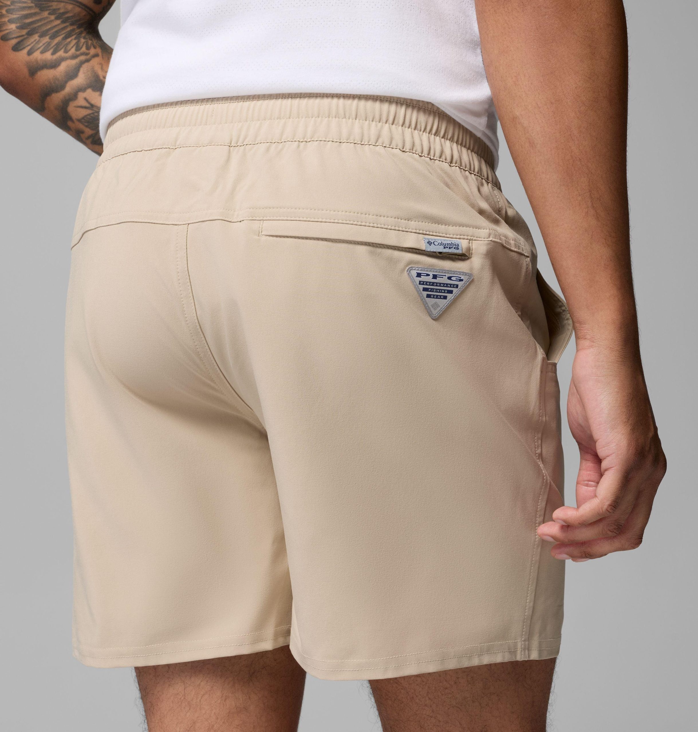 pfg terminal roamer stretch-shorts für herren college - texas am