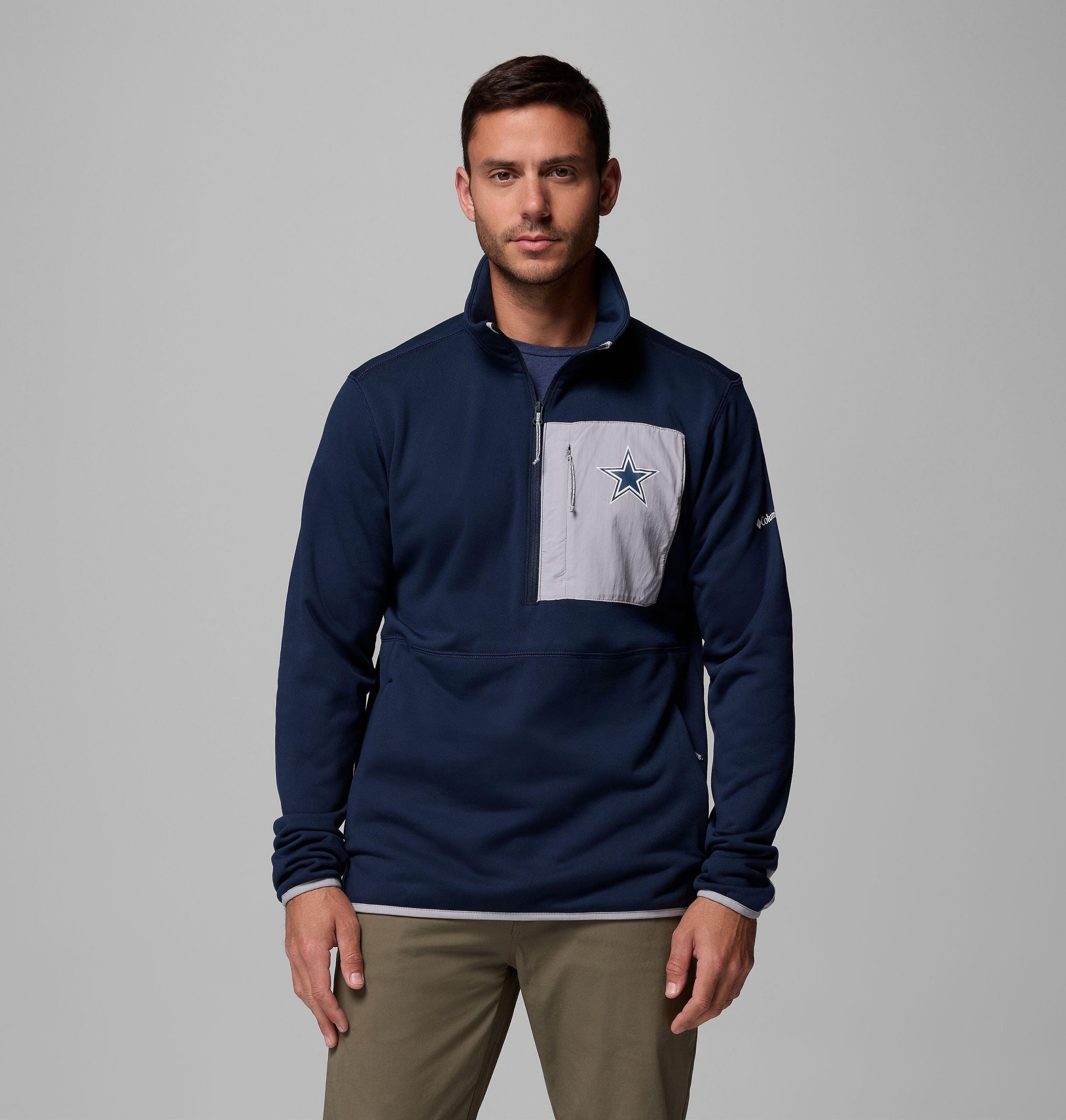 columbia wanderjacke für herren college-stil mit halbem reißverschluss – dallas cowboys