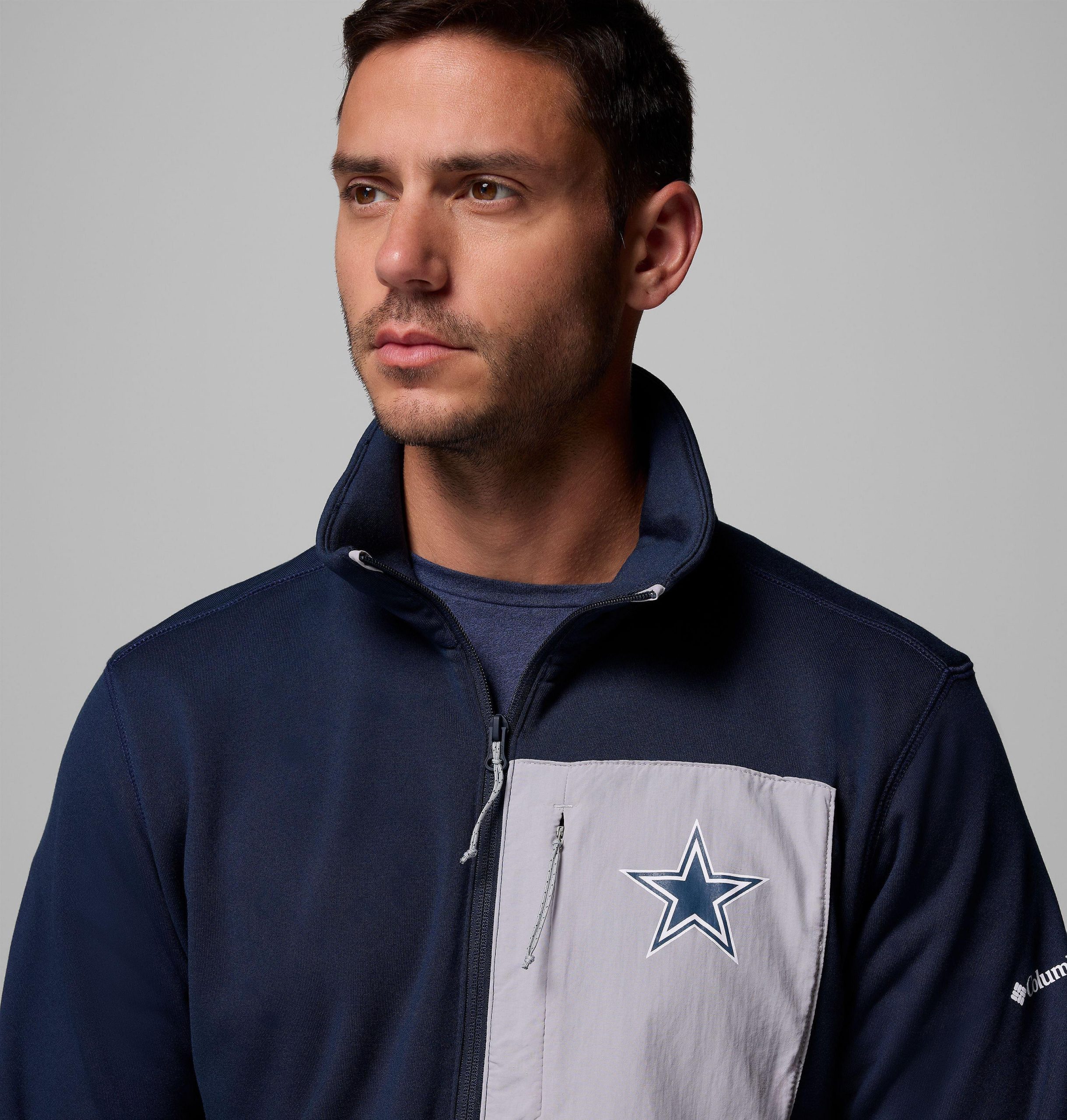 columbia wanderjacke für herren college-stil mit halbem reißverschluss – dallas cowboys
