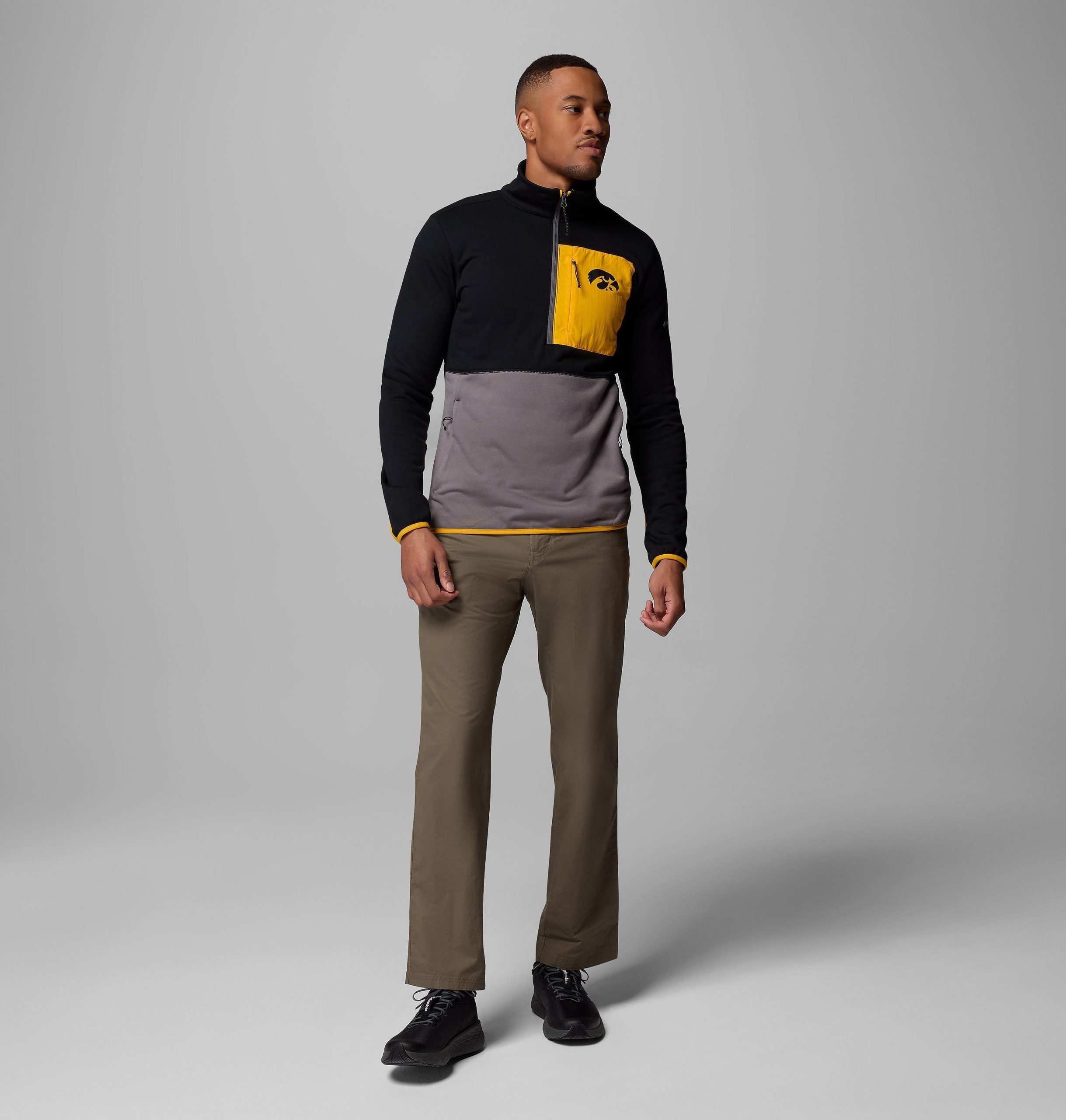 columbia collegiate wanderjacke für herren mit halbem reißverschluss – iowa