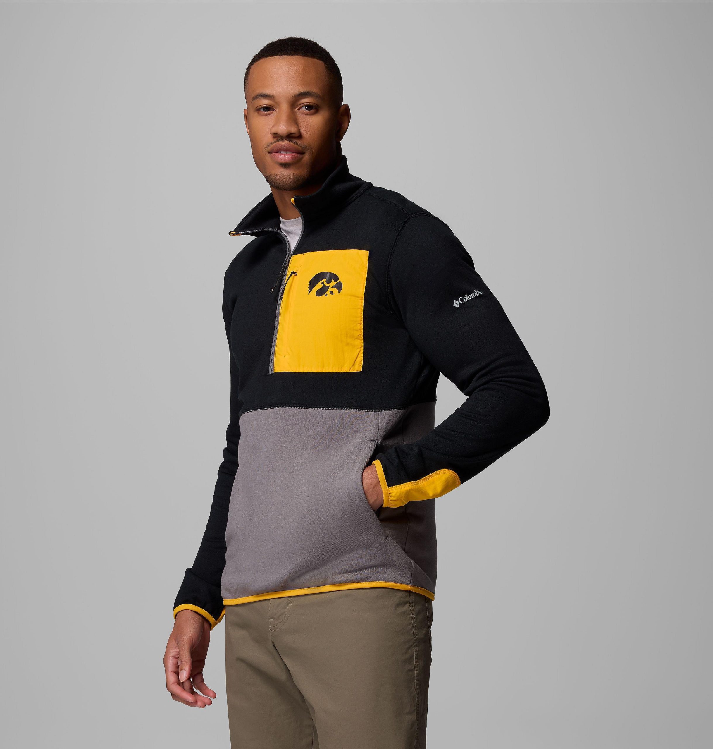 columbia collegiate wanderjacke für herren mit halbem reißverschluss – iowa