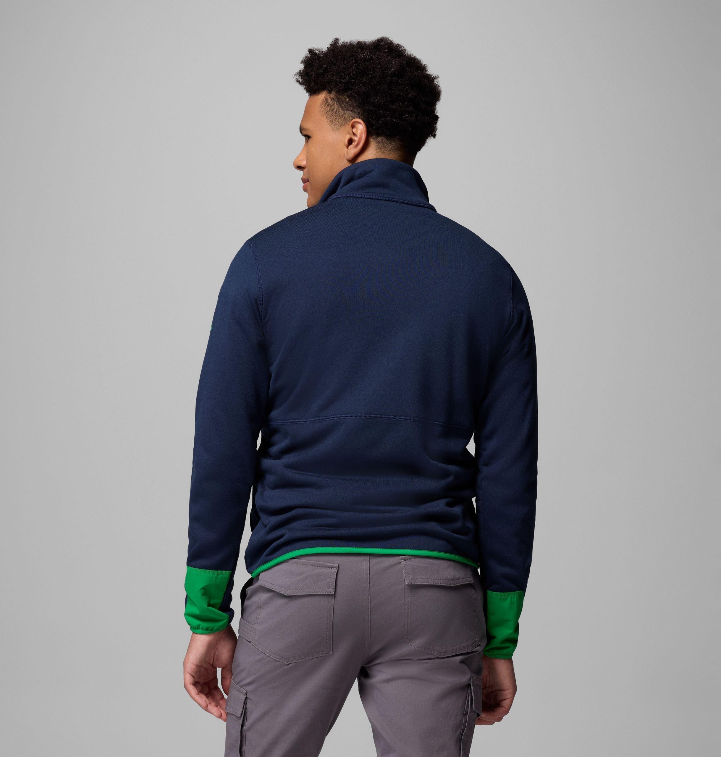 columbia wanderjacke für herren college-stil mit halbem reißverschluss - notre dame