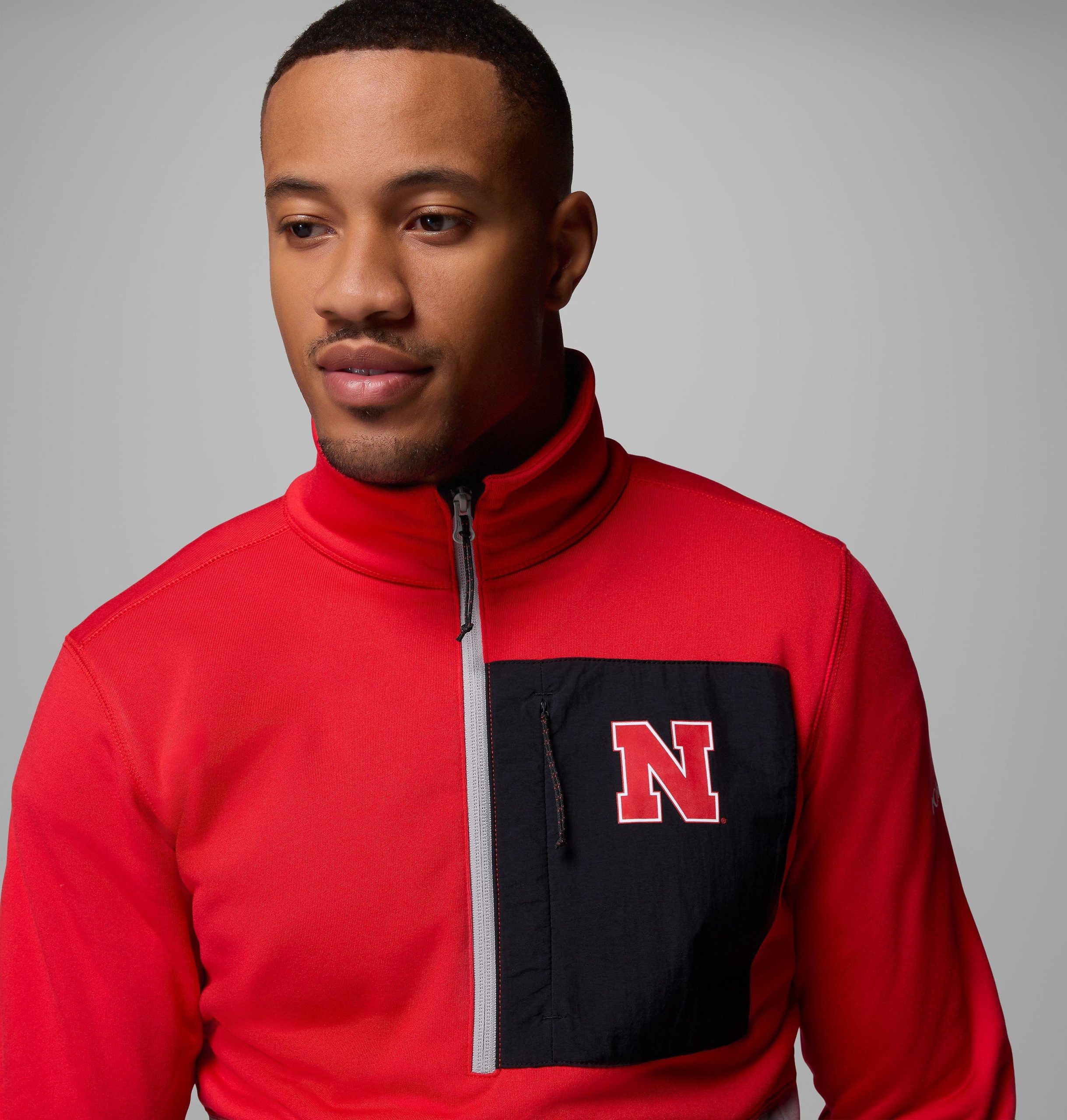 columbia wanderjacke für herren college-stil mit halbem reißverschluss - nebraska