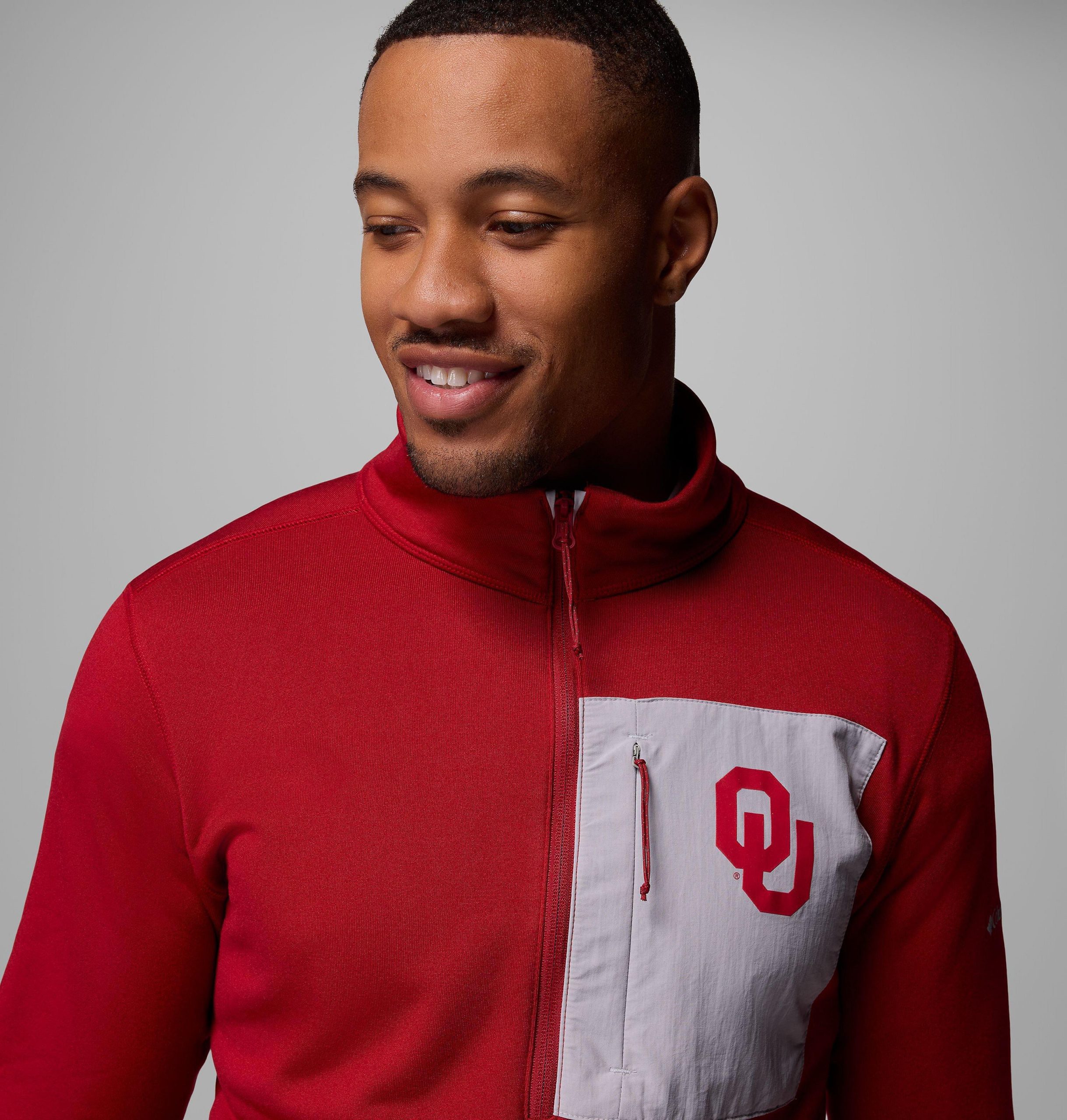 columbia wanderjacke für herren college-stil mit halbem reißverschluss – oklahoma