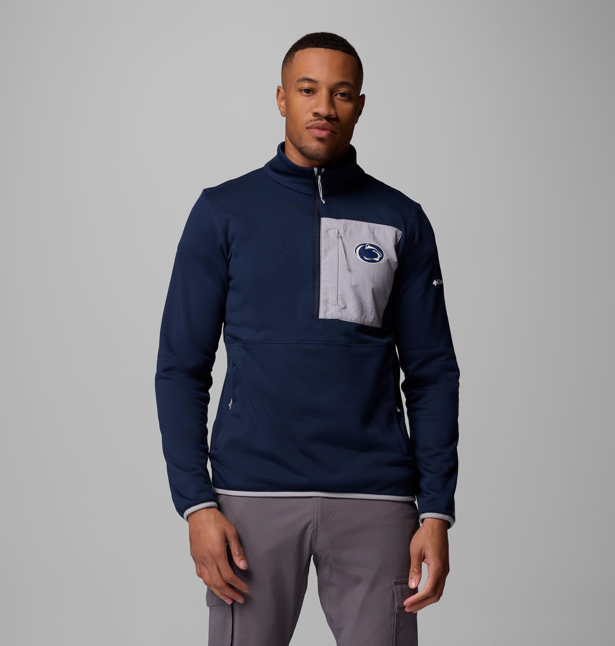 herren-college-wanderjacke mit halbem reißverschluss von columbia - penn state