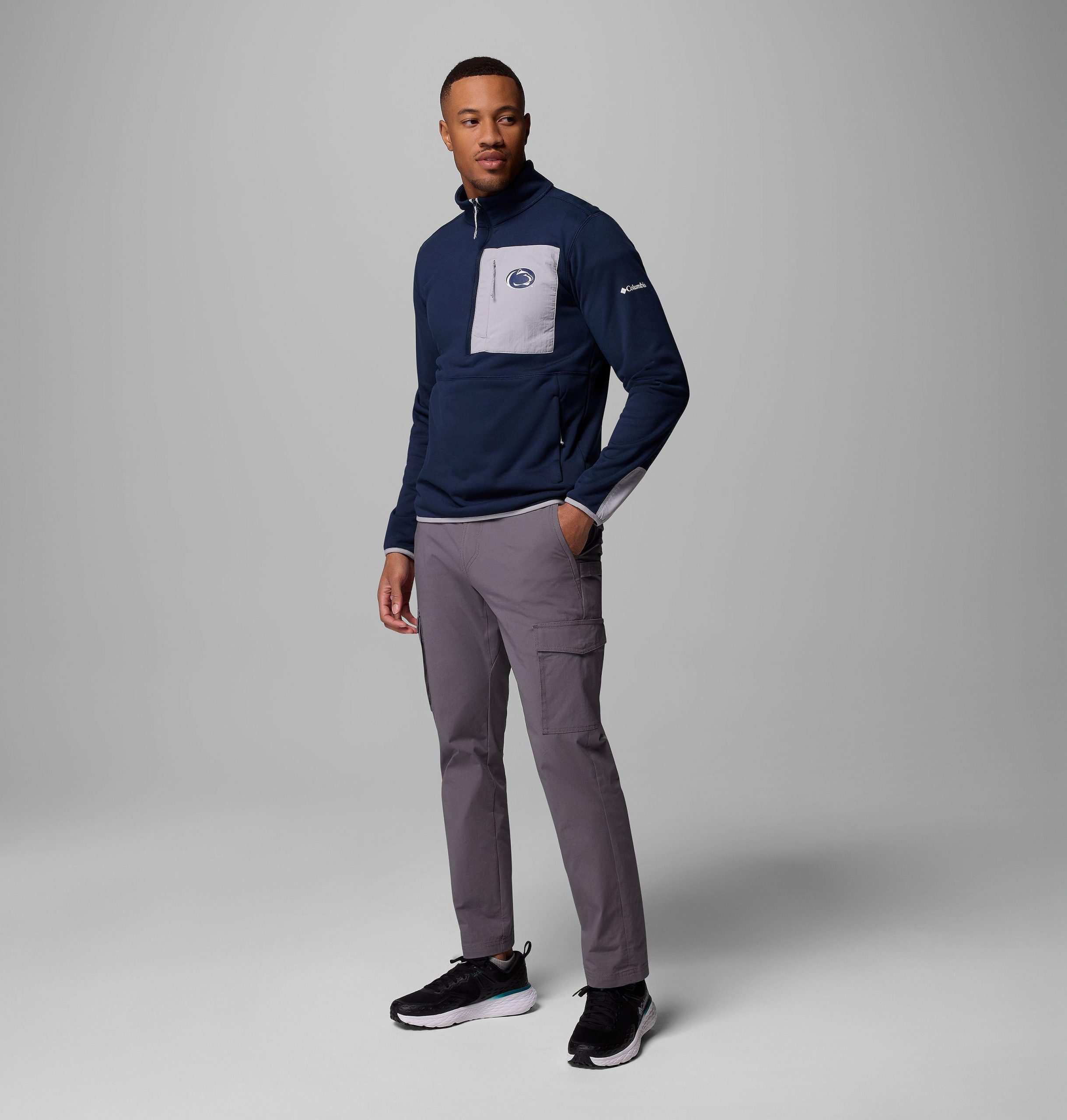herren-college-wanderjacke mit halbem reißverschluss von columbia - penn state