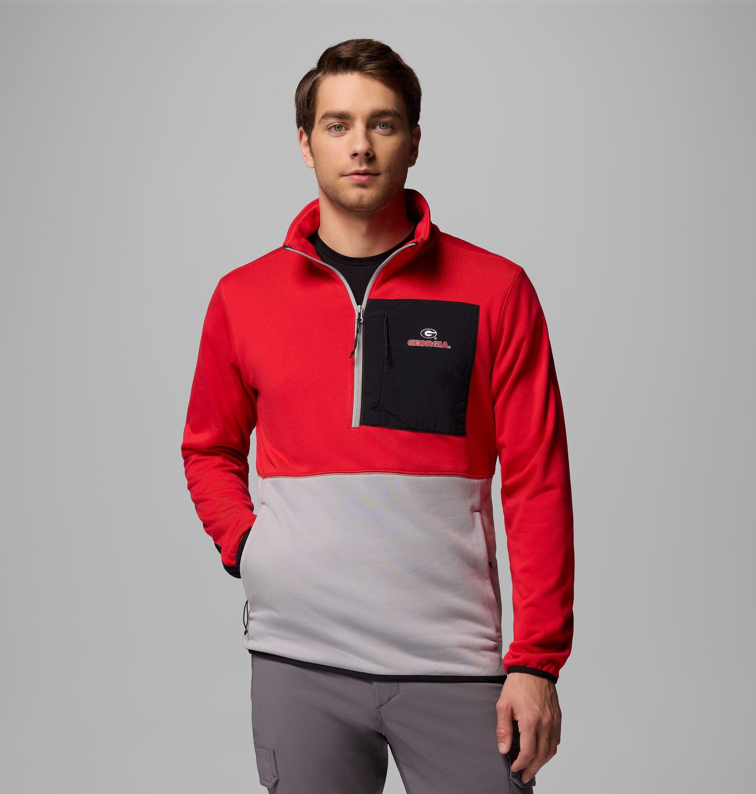 columbia wanderjacke für herren college-stil mit halbem reißverschluss - georgia