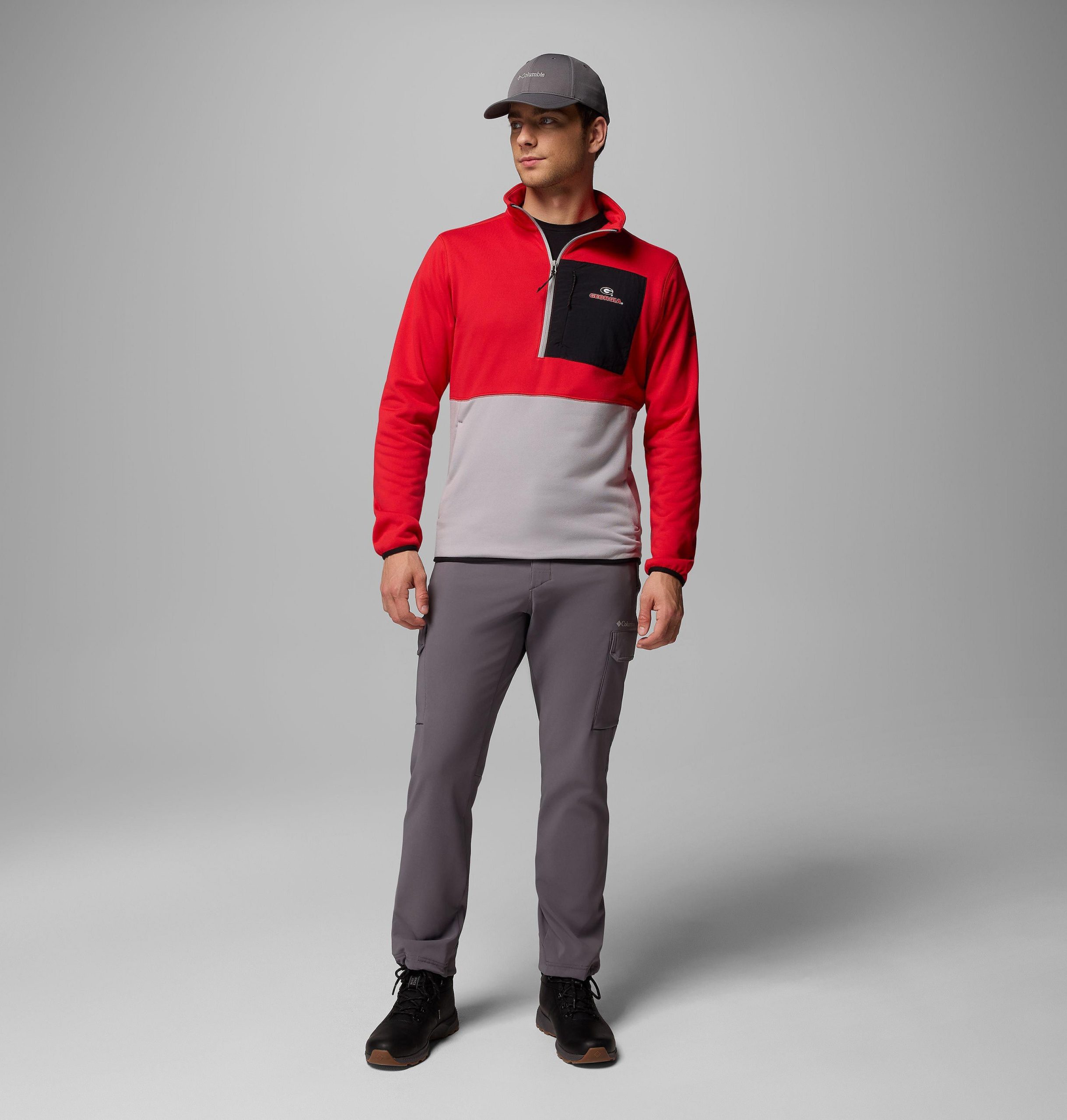 columbia wanderjacke für herren college-stil mit halbem reißverschluss - georgia