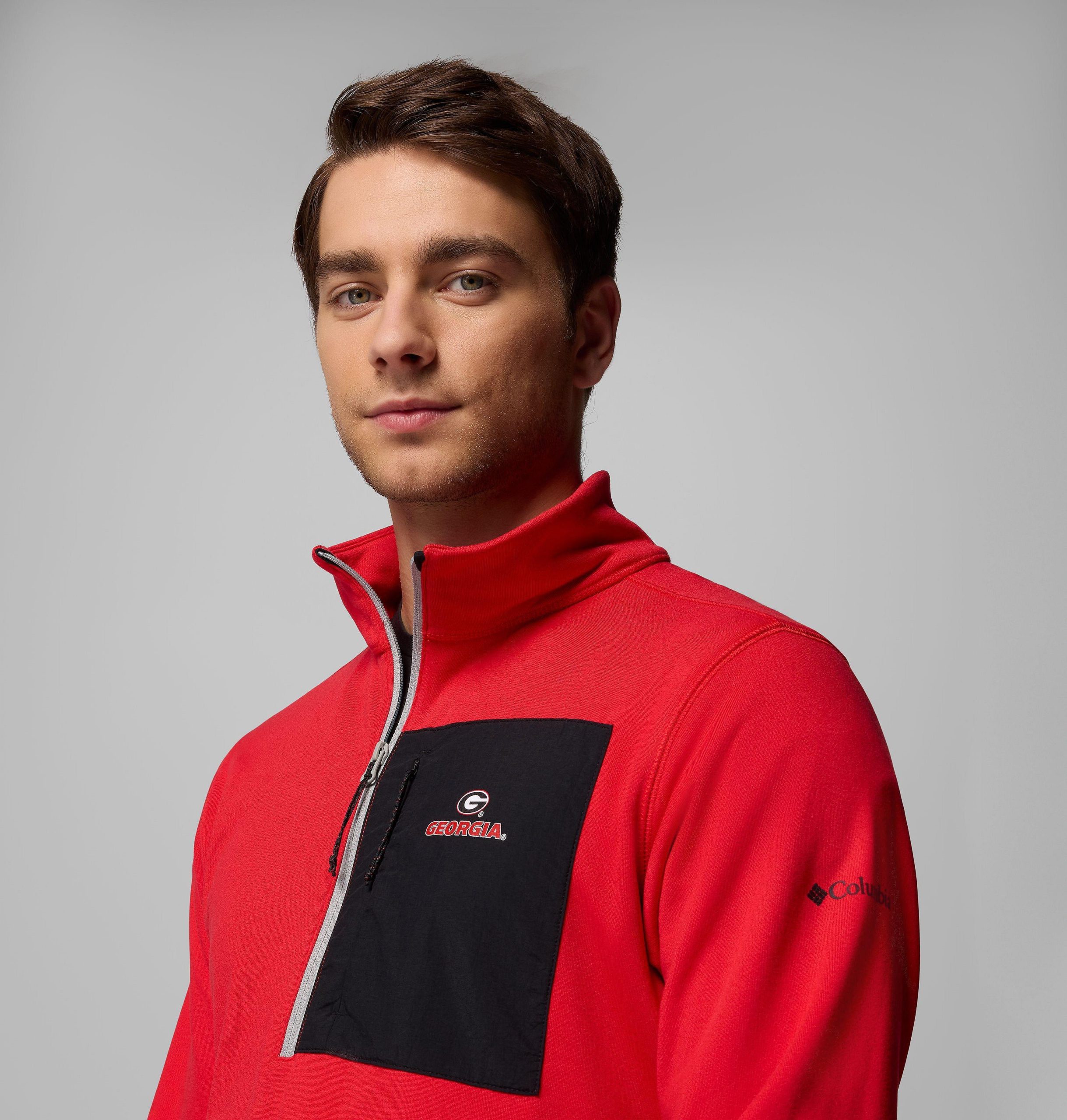 columbia wanderjacke für herren college-stil mit halbem reißverschluss - georgia