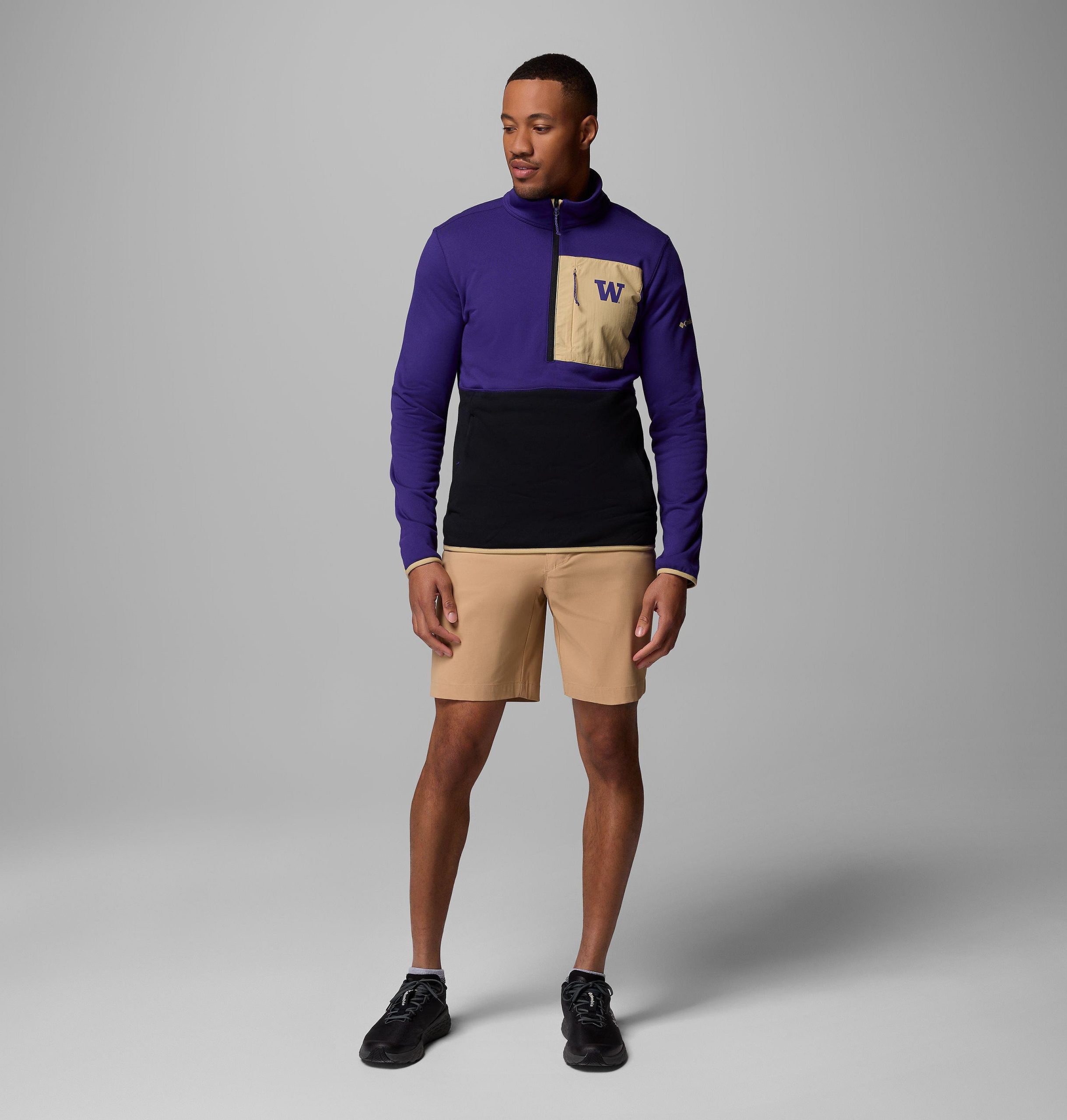 columbia wanderjacke für herren college-stil mit halbem reißverschluss – washington