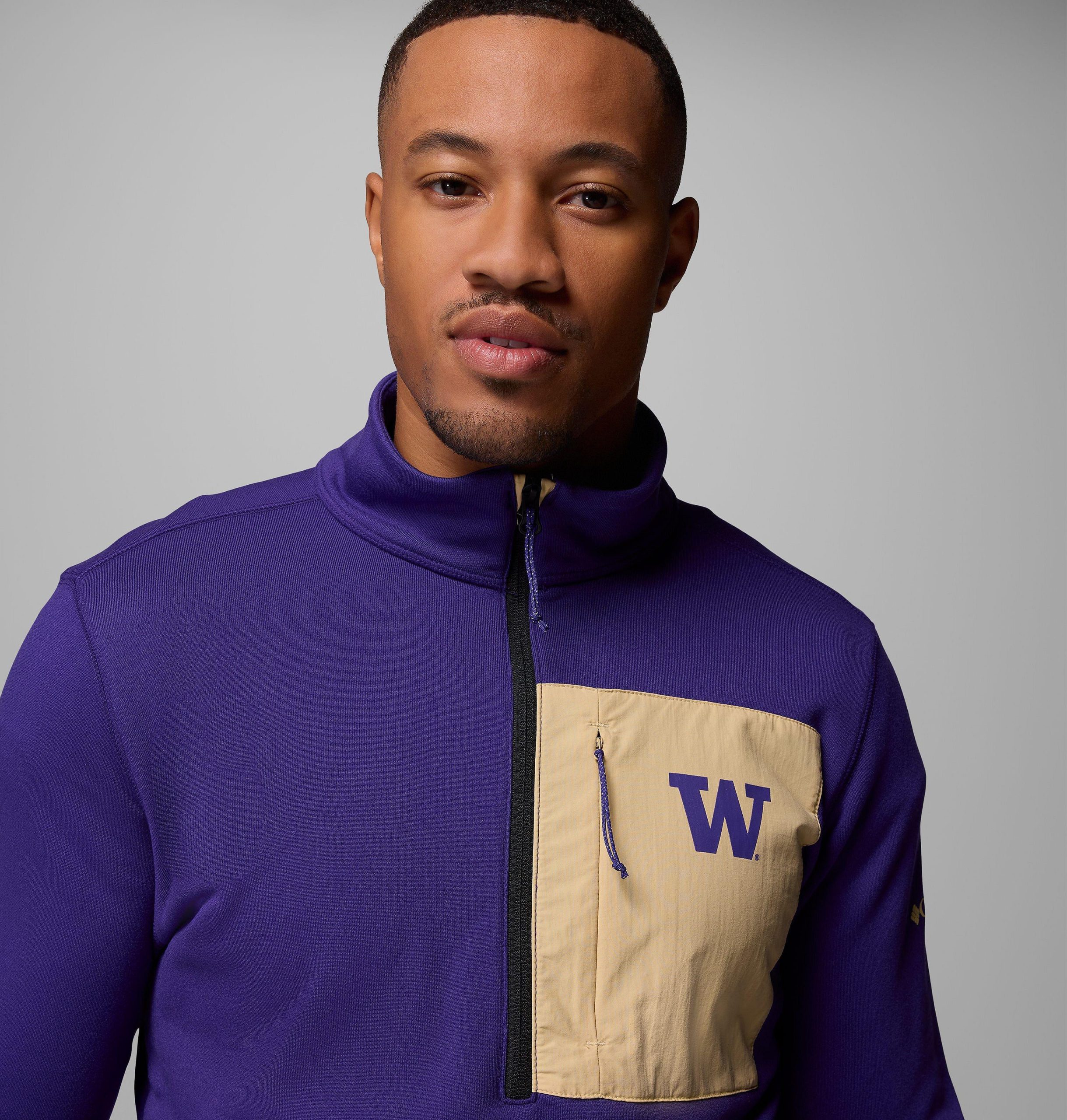 columbia wanderjacke für herren college-stil mit halbem reißverschluss – washington