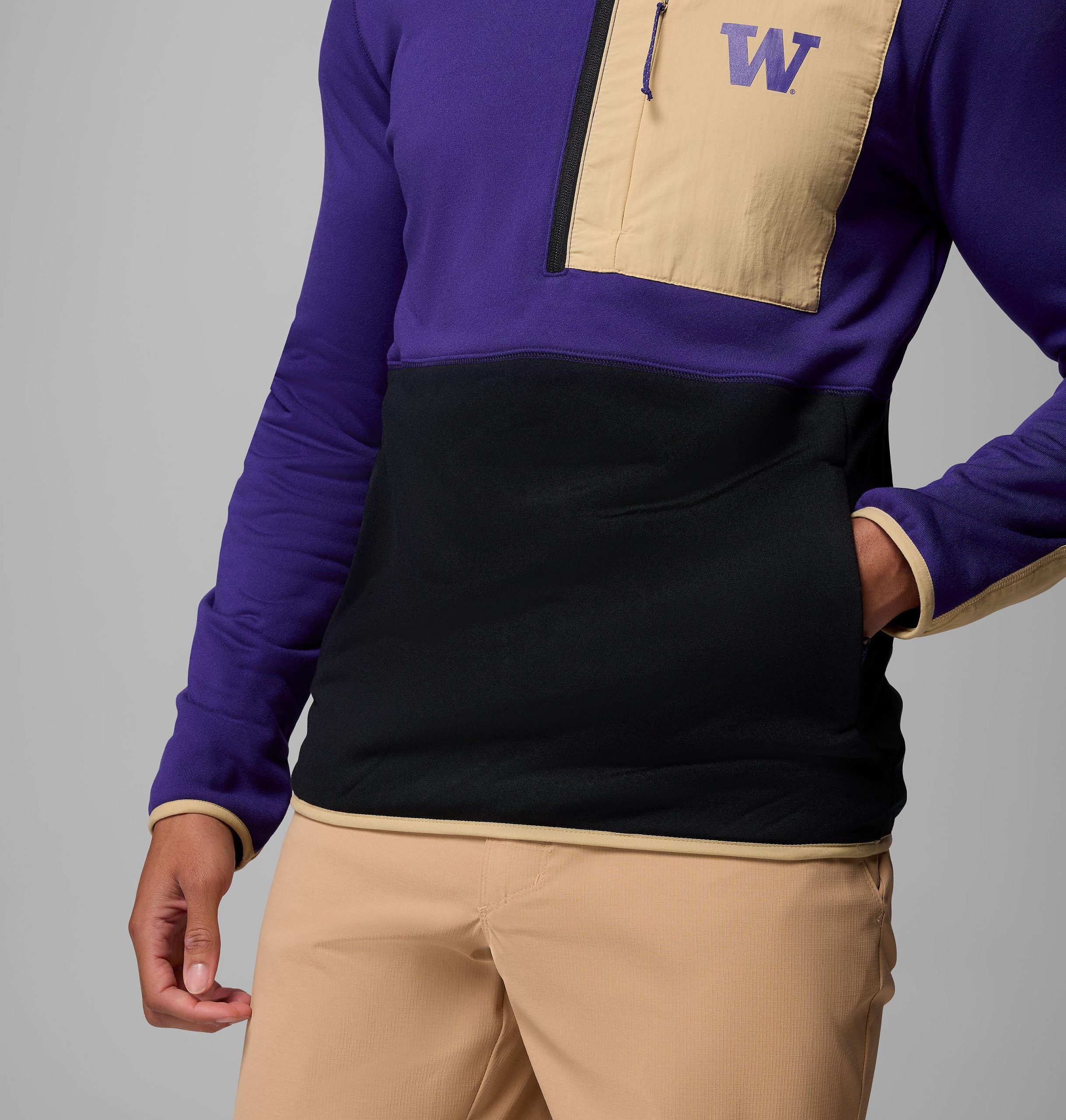 columbia wanderjacke für herren college-stil mit halbem reißverschluss – washington